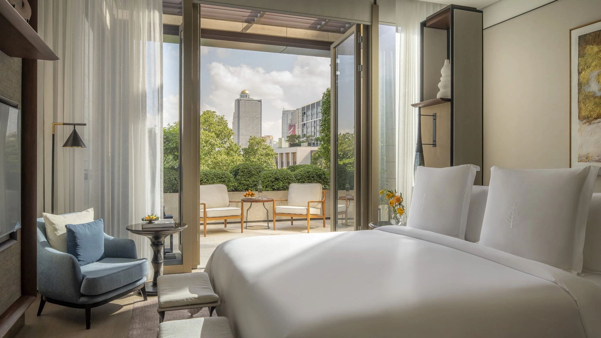 cama king-size - suite river view - varanda vista rio