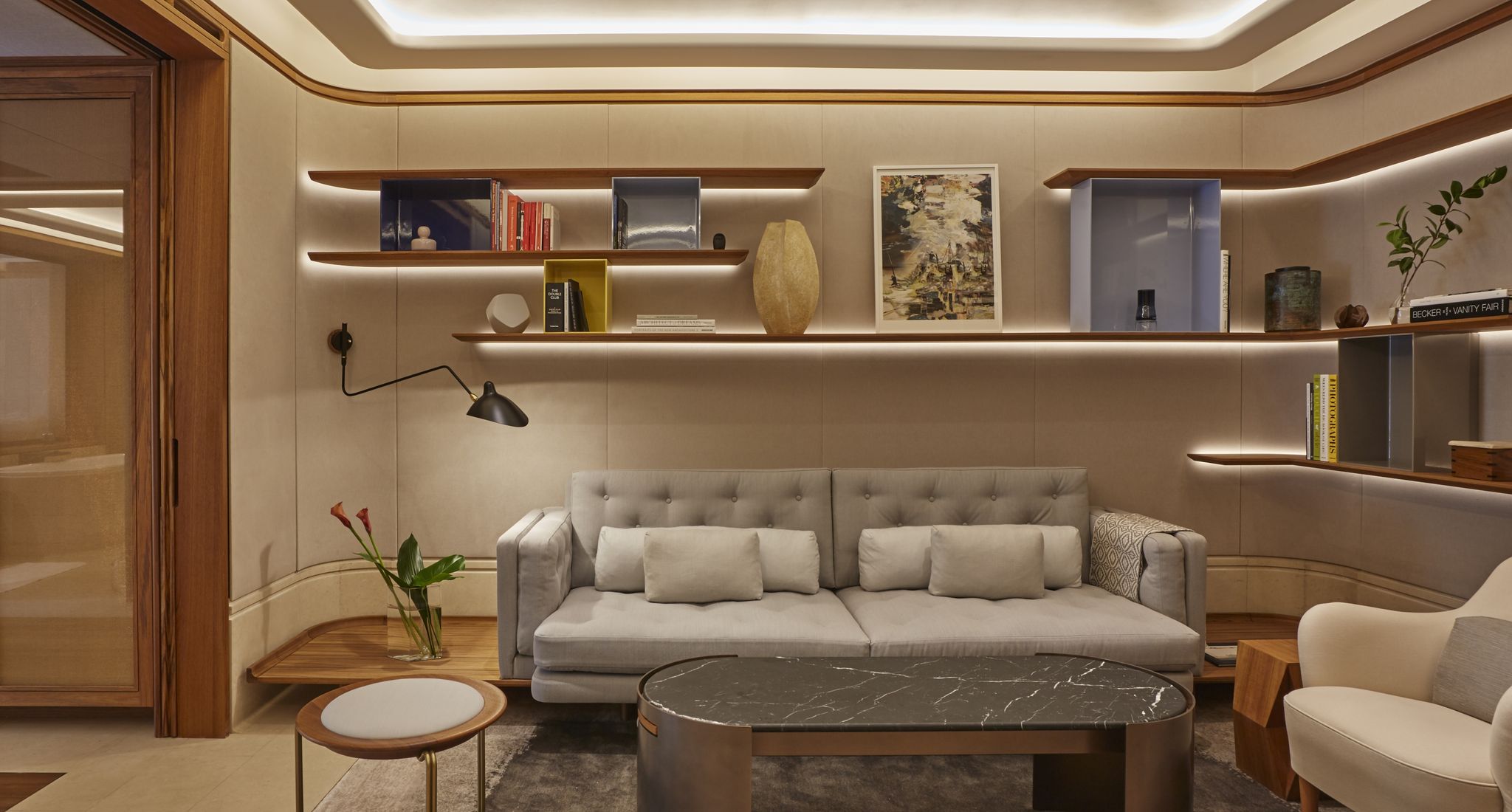 sala da suite – sala privativa – decoração moderna