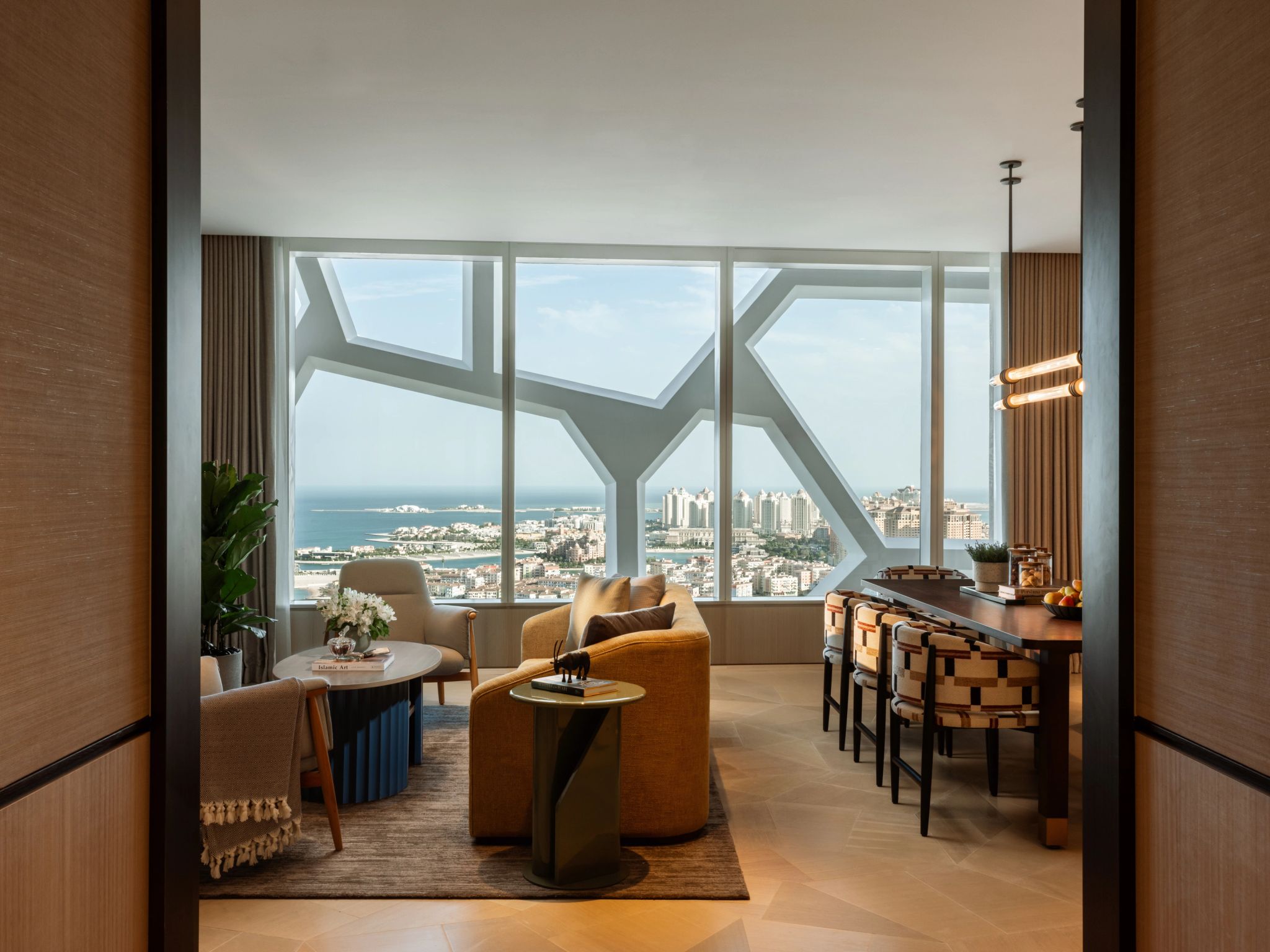 Three Bedroom Lagoon View Apartment sala de estar - area gourmet - vista doha - apartamento vista lagoa