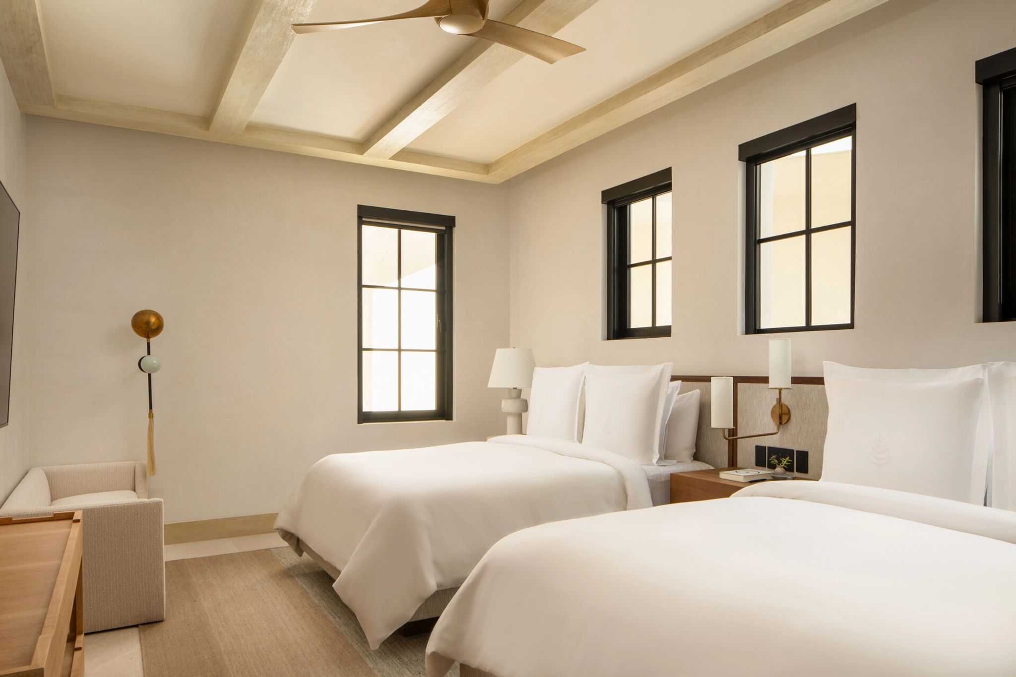 Oceanfront Five Bedroom Residence Pool quarto com duas camas - camas twin - quarto twin