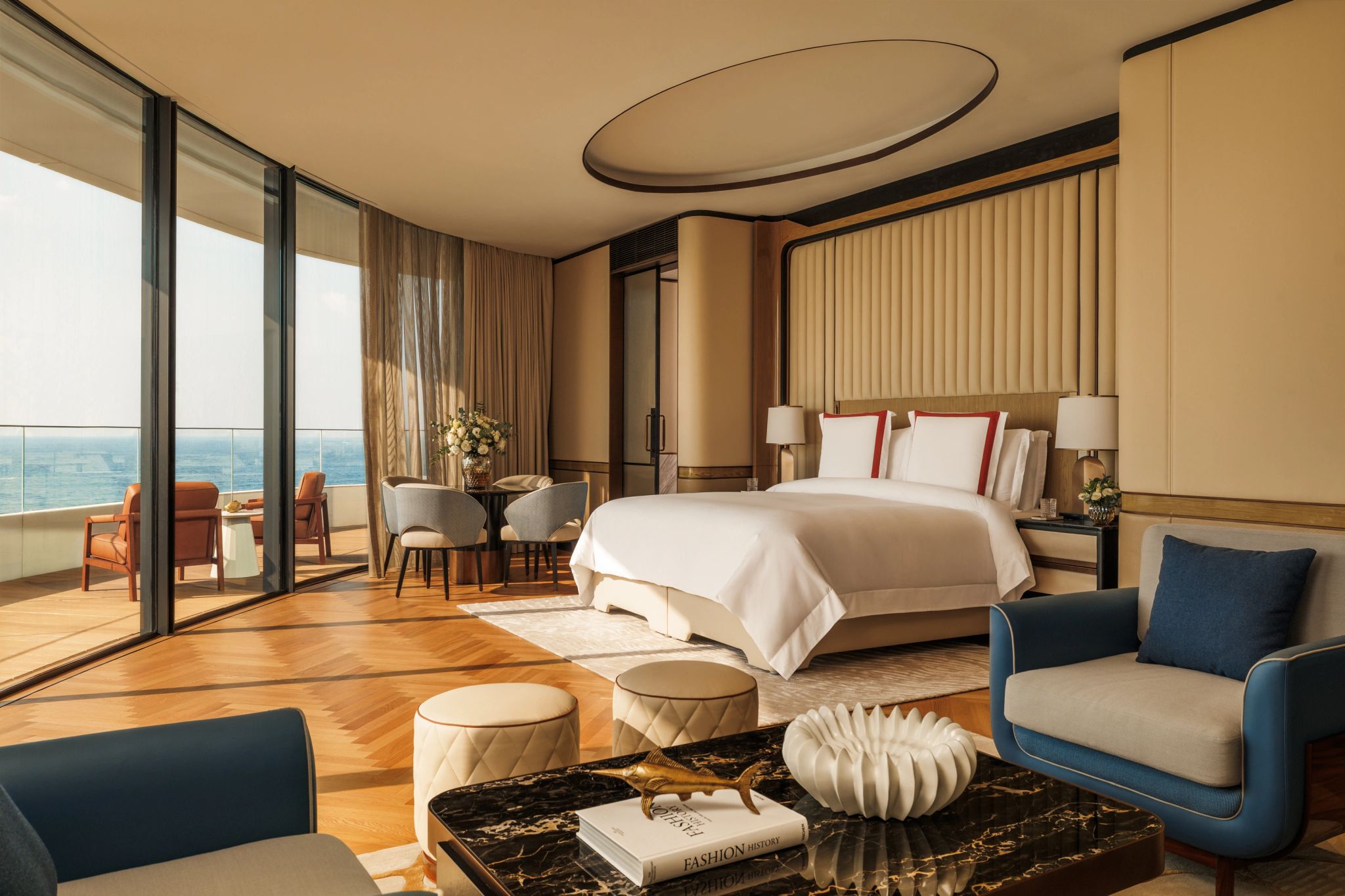 cama king-size - vista mar - sala de estar