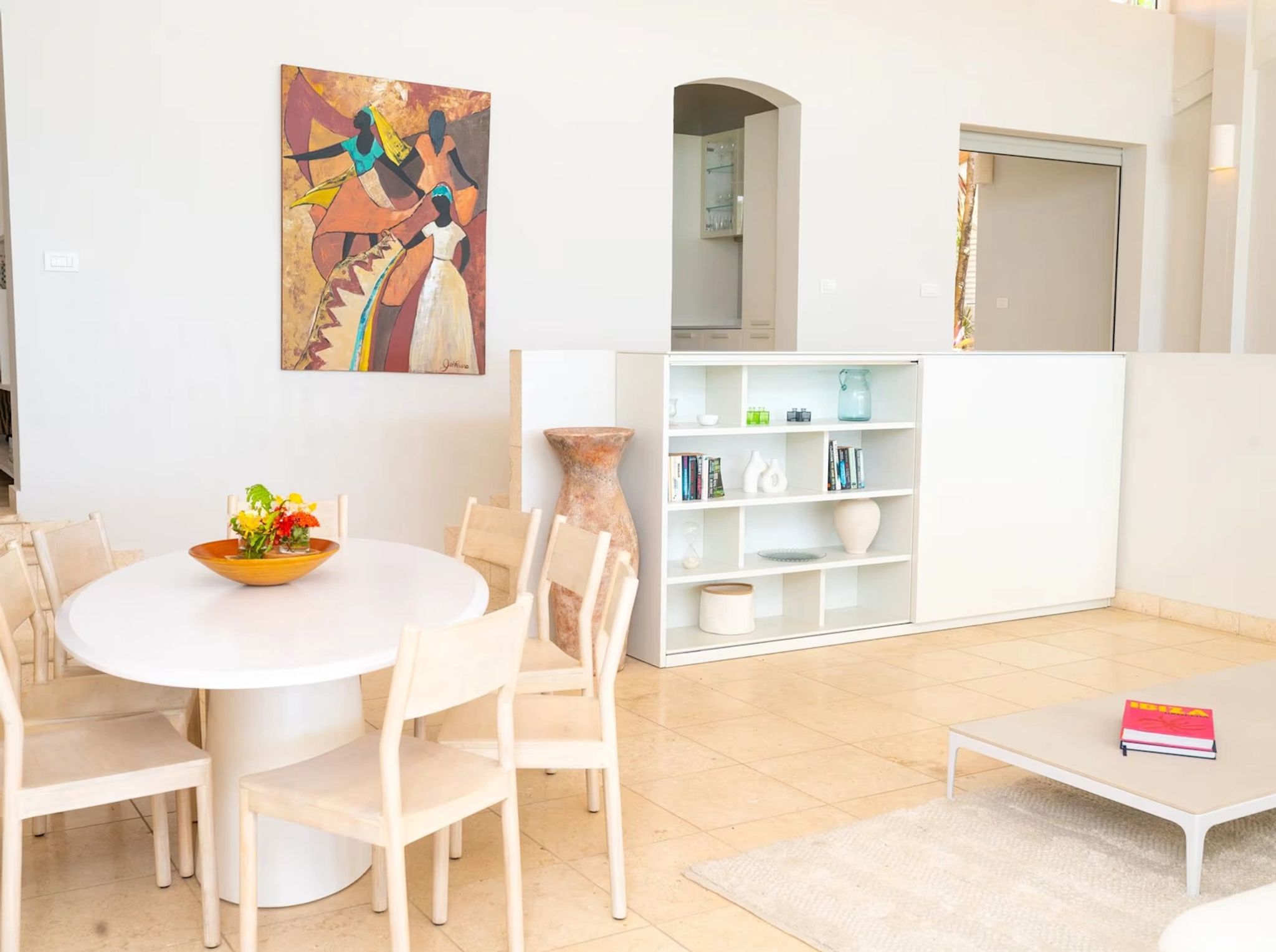 sala de estar - mesa de jantar - decoracao clean bege