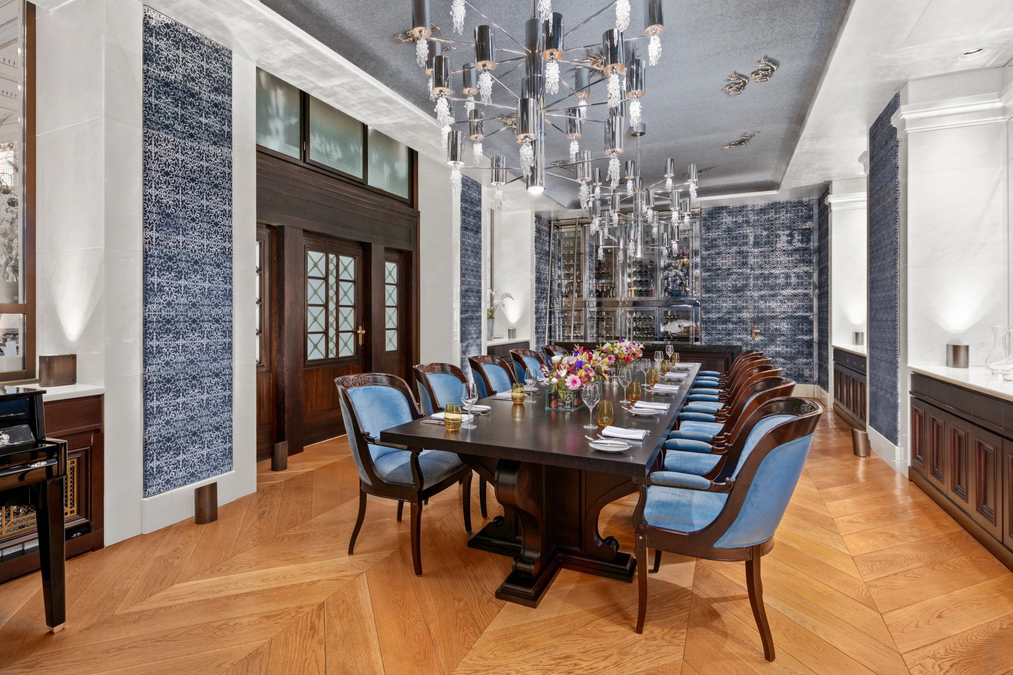 Sala de jantar privativa - The Bank Brasserie jantar privativo – salao privativo – mesa posta