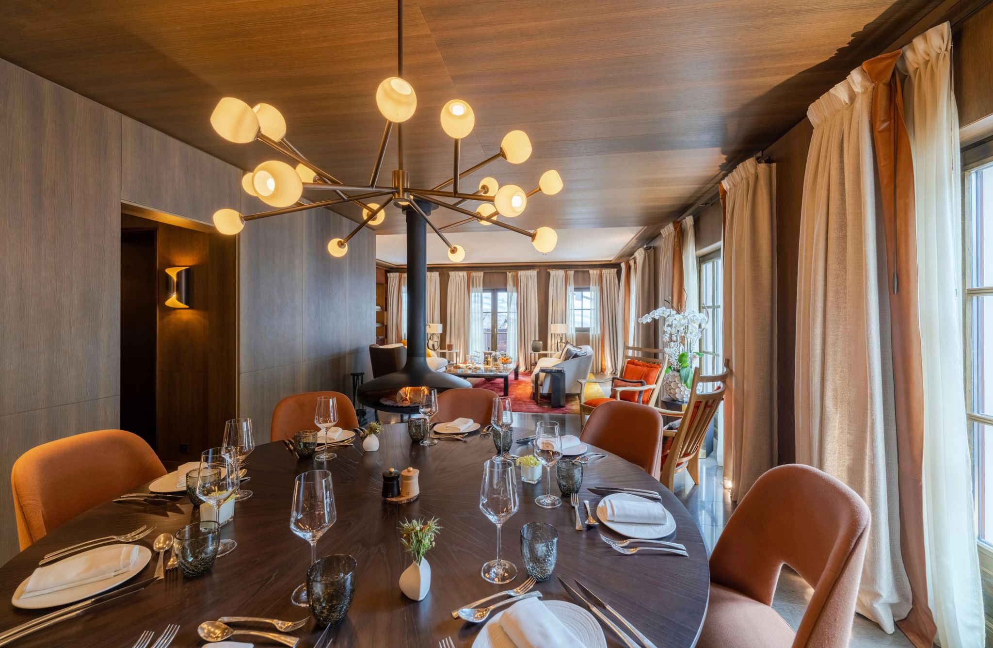 The Chalet jantar na suite – sala de jantar - decoraçao moderna