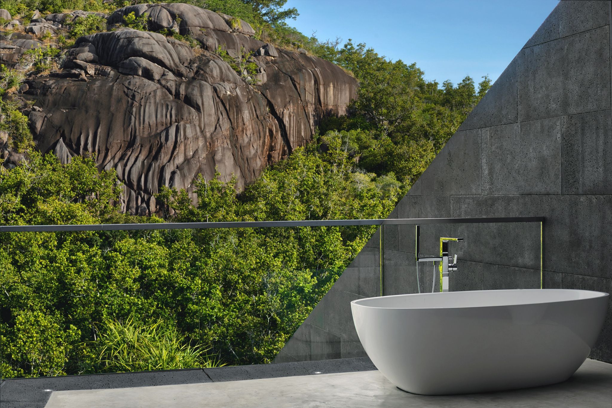 vila com piscina infinita - acomodacao luxo seychelles - vista oceano indico 