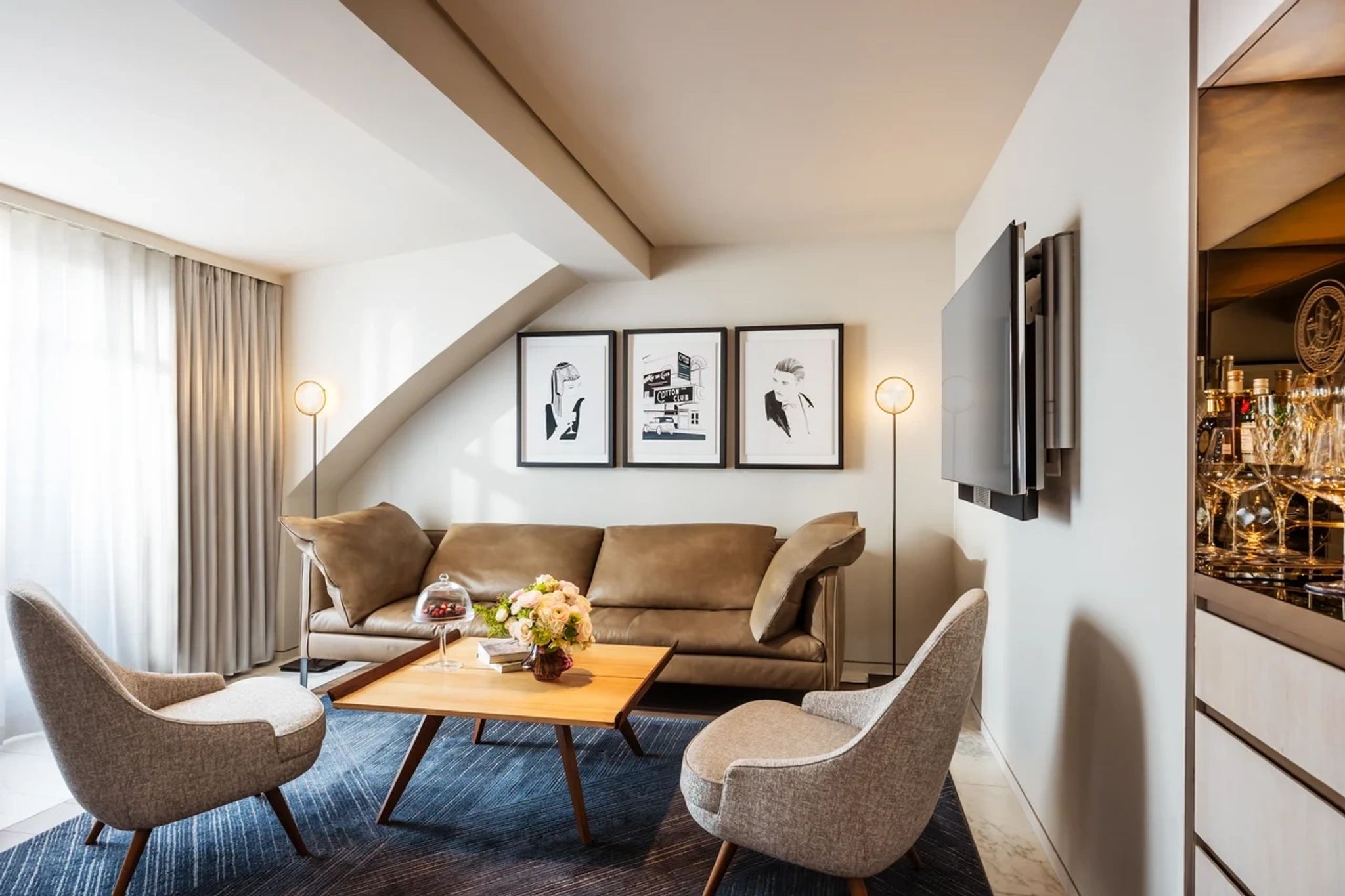 Appartement Saint-Germain by Coppola sala de estar - sala moderna - sofa confortavel