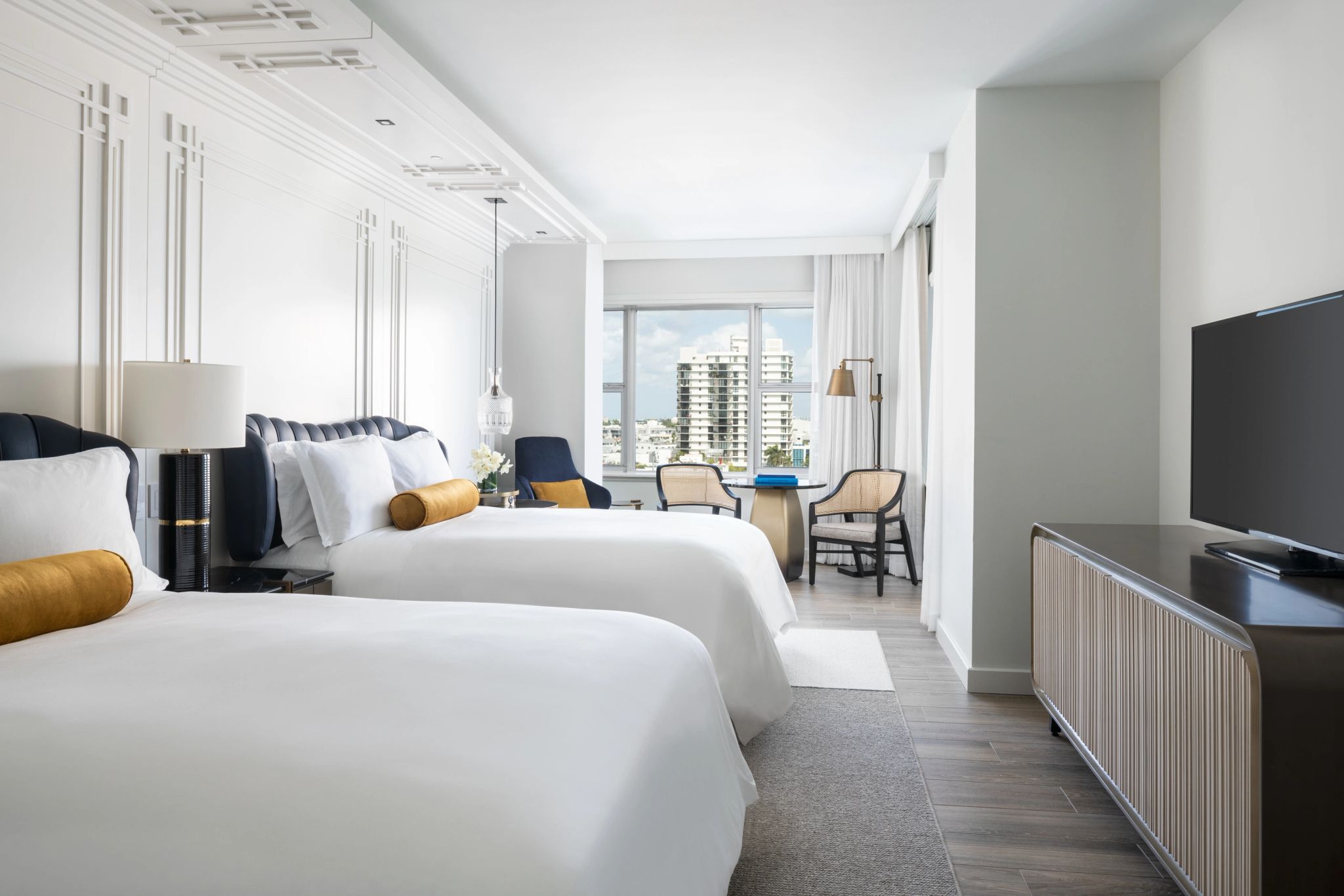 City View Two Double quarto com duas camas - quarto duplo - quarto vista cidade de miami