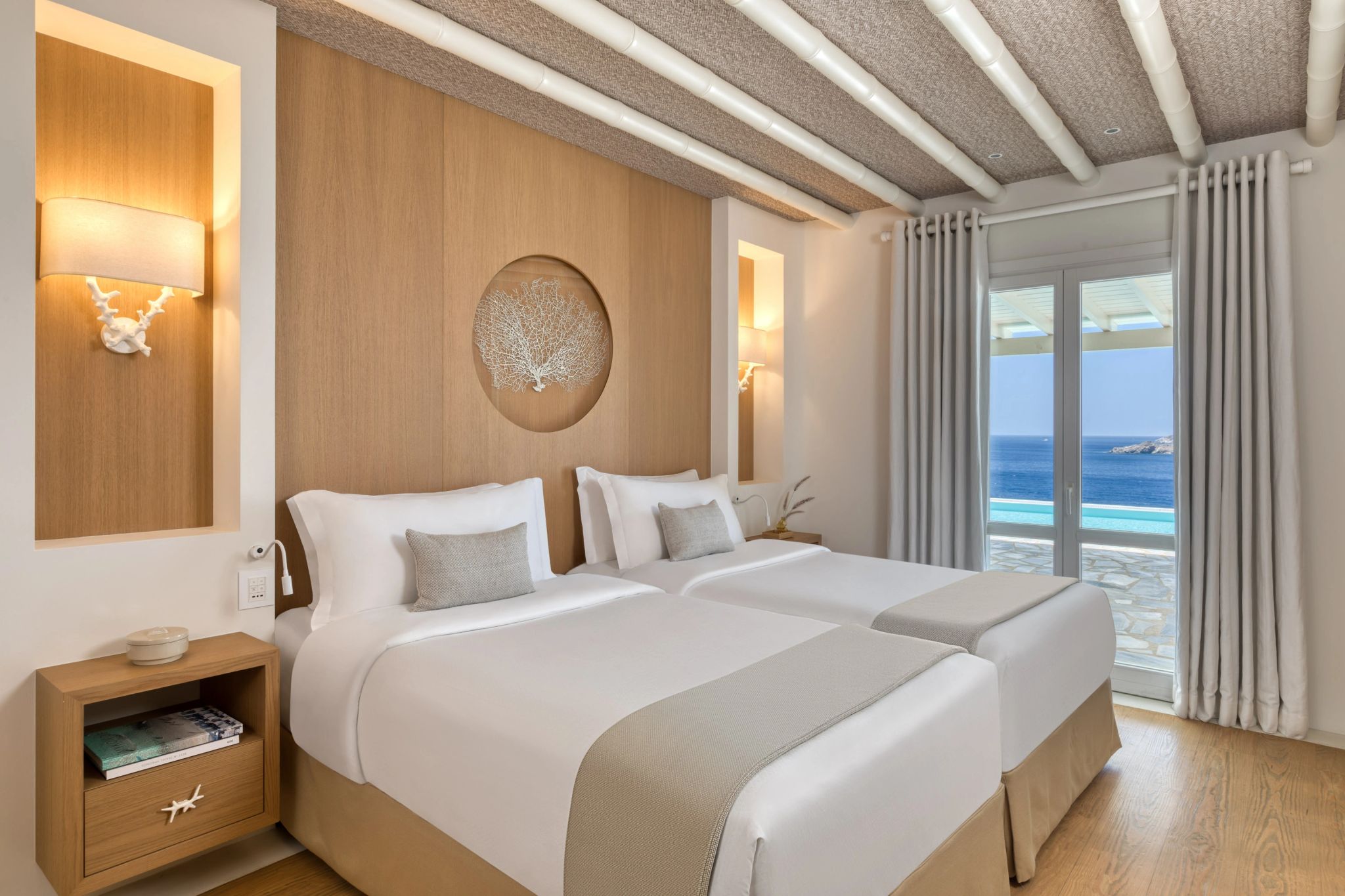 quartos twin - quarto vista mar - design rustico