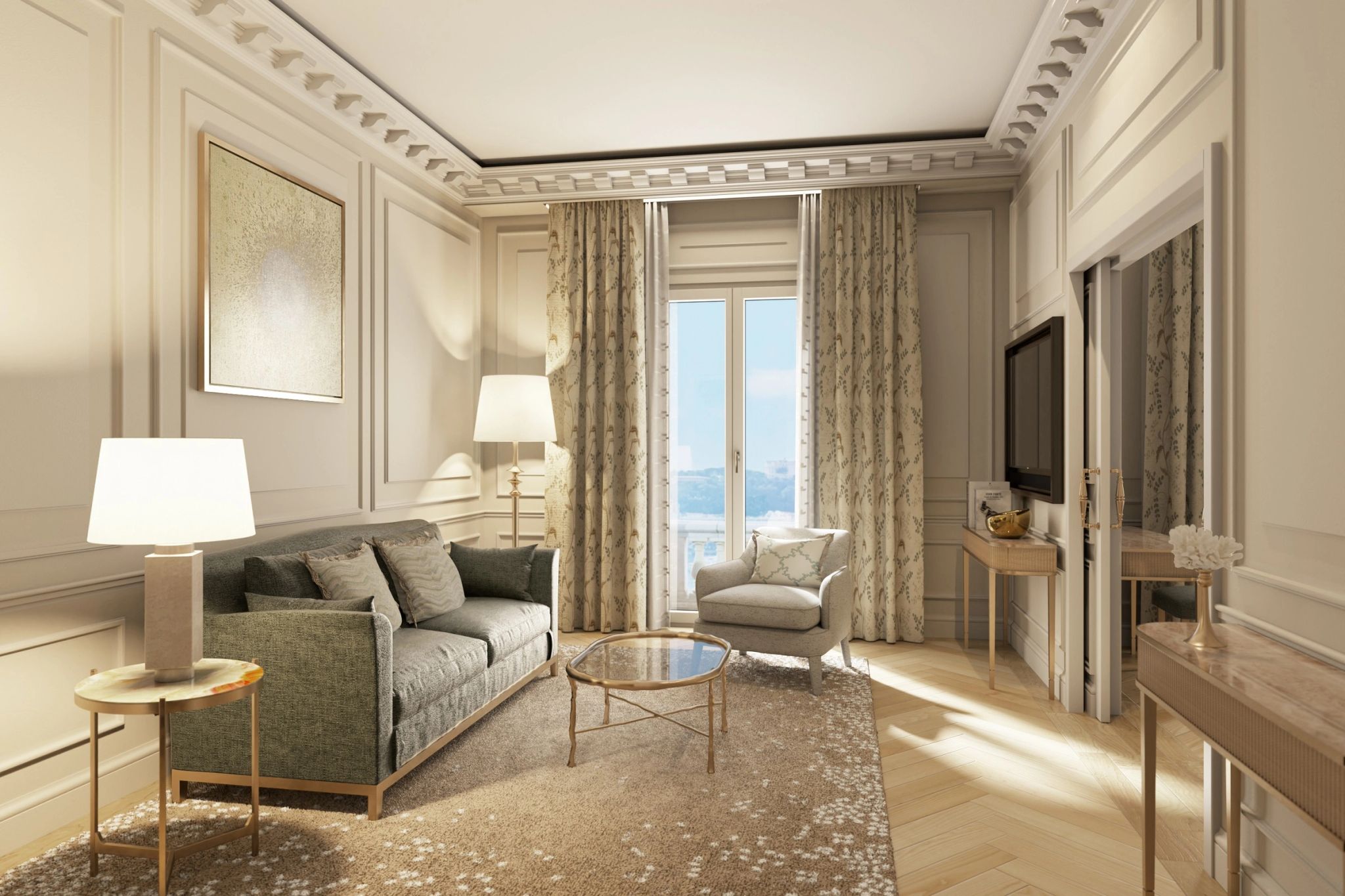 Prestige Suite Sea View suite vista mar - vista mar - sala de tv - sala de estar