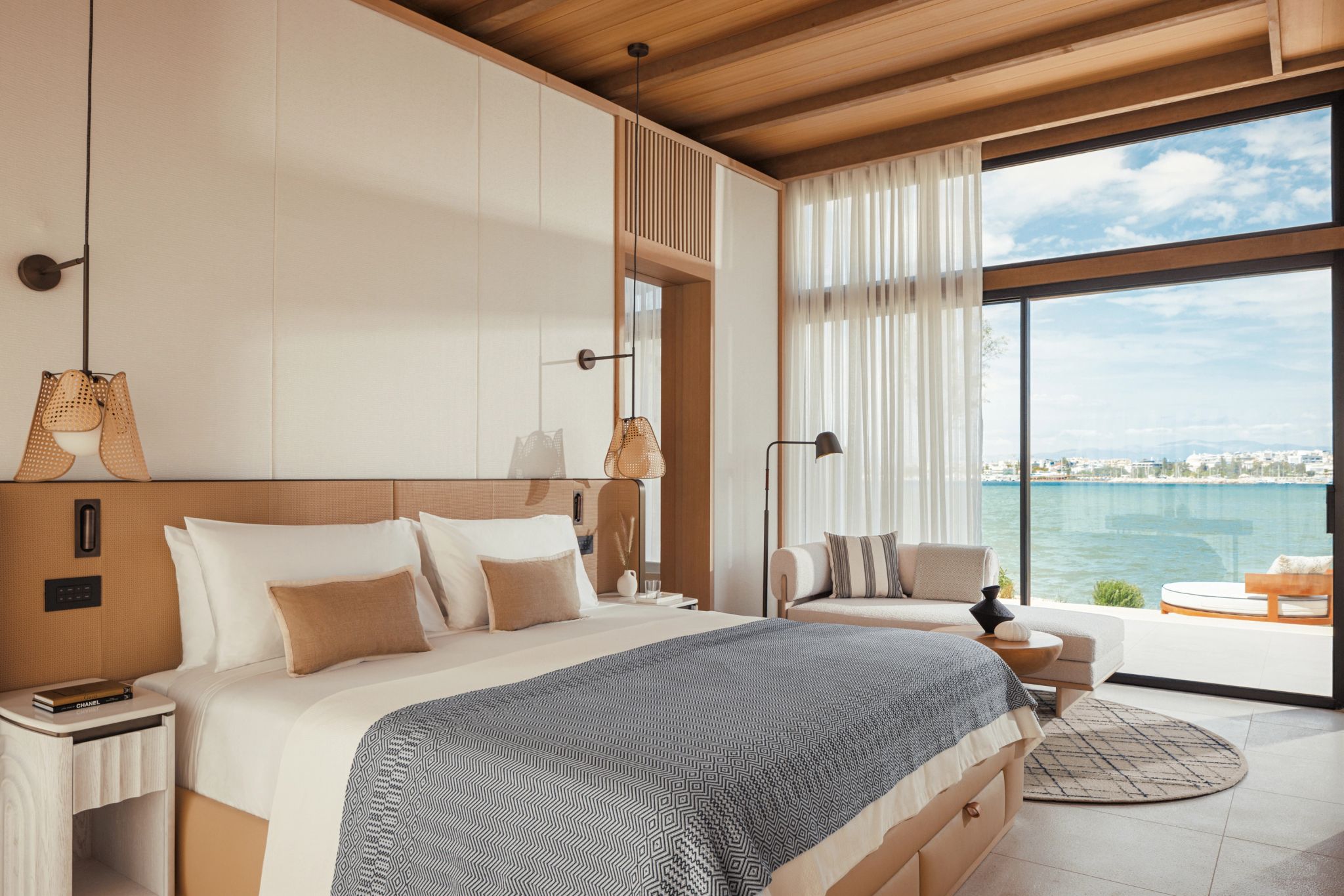 Riviera Bungalow Suite Seafront quarto premium – cama de casal – decoracao moderna