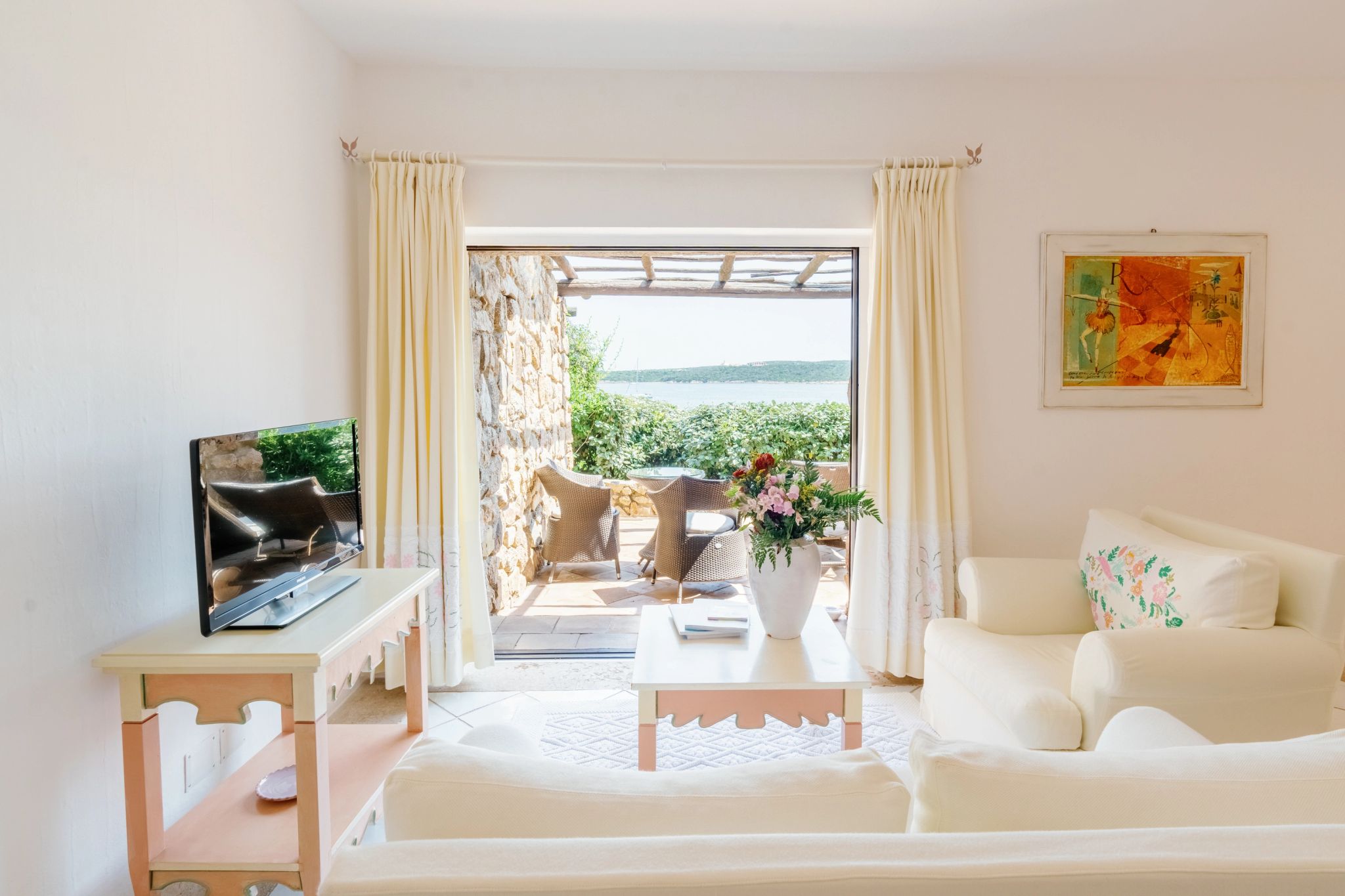 Superior sala de estar - sala de tv - quarto vista mar