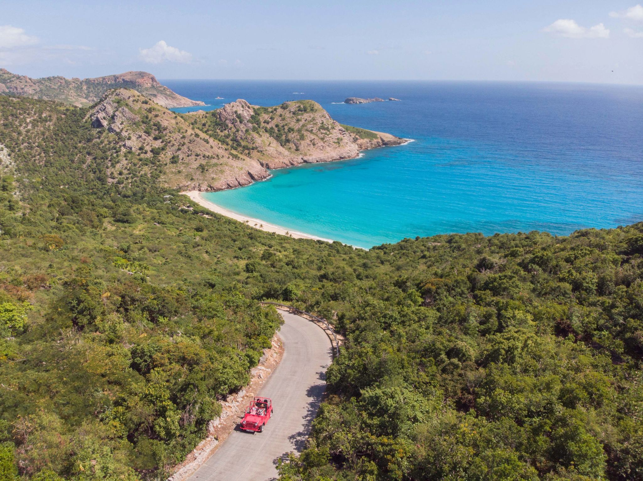 Vista aérea de St. Barths ilha paradisiaca – paisagem natural – hotel na praia
