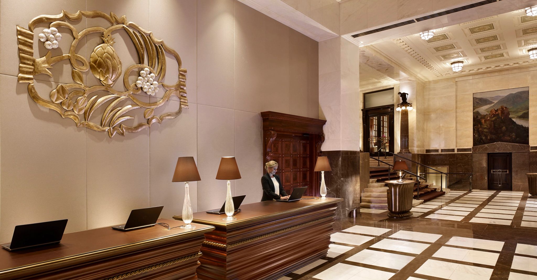 Lobby recepçao hotel - decoraçao classica – design de luxo