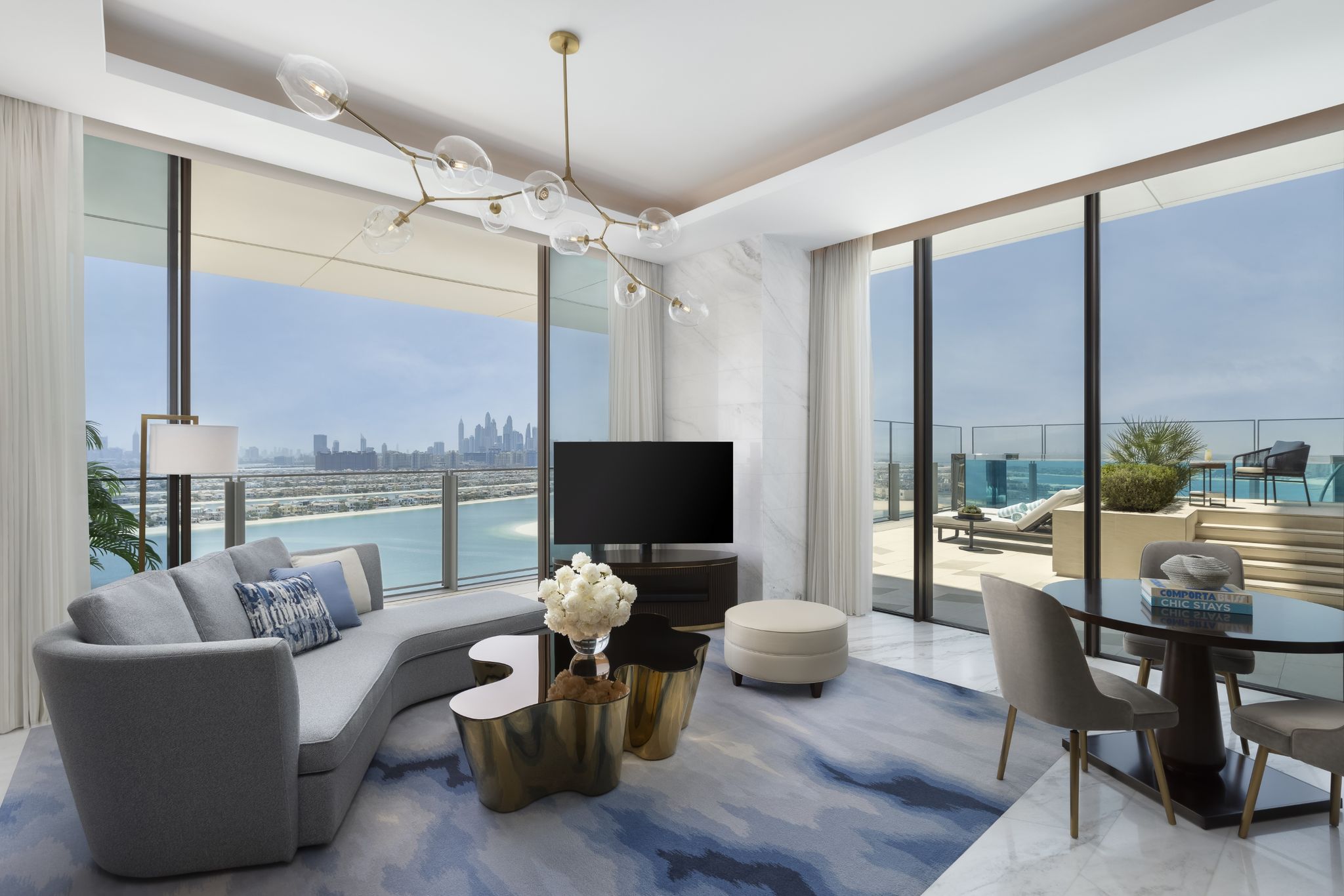 sala privativa – suite com terraço - vista palm island