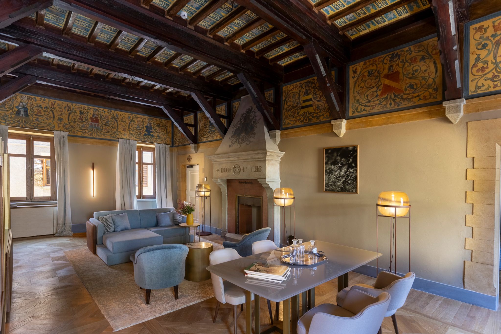 Suite dei Conti sala de estar – sala hotel - decoraçao rustica