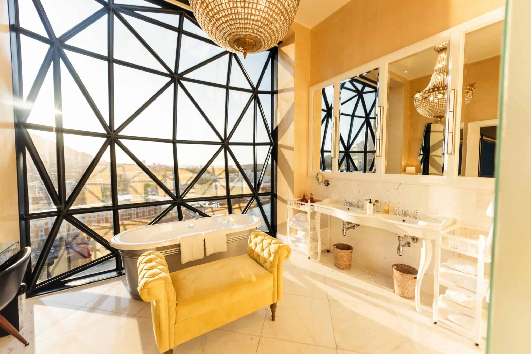 The Penthouse hospedagem de luxo - vista panoramica quarto - design de interiores hotel