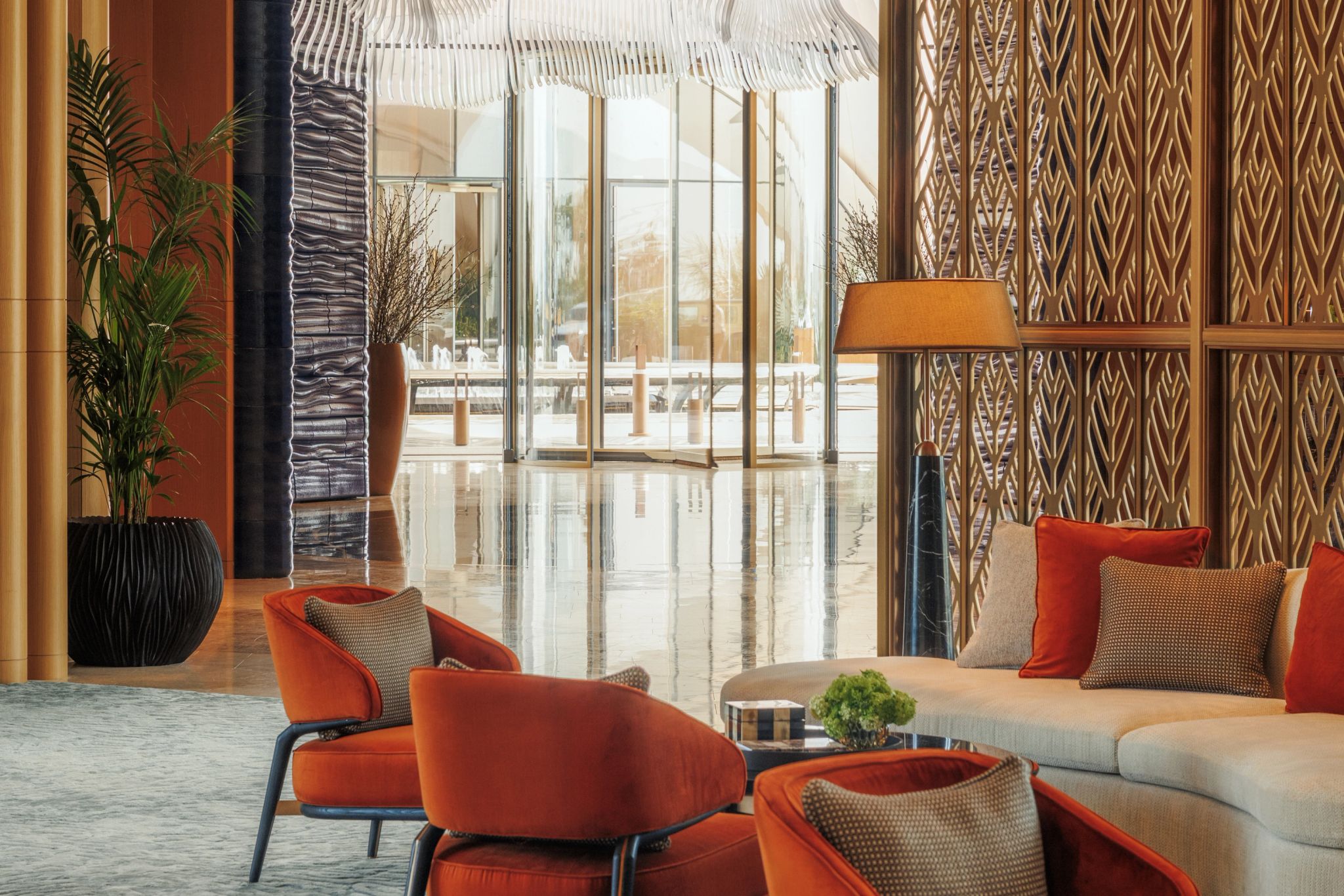 entrada e recepcao hotel dubai - resort de luxo jumeirah - melhor hospedagem