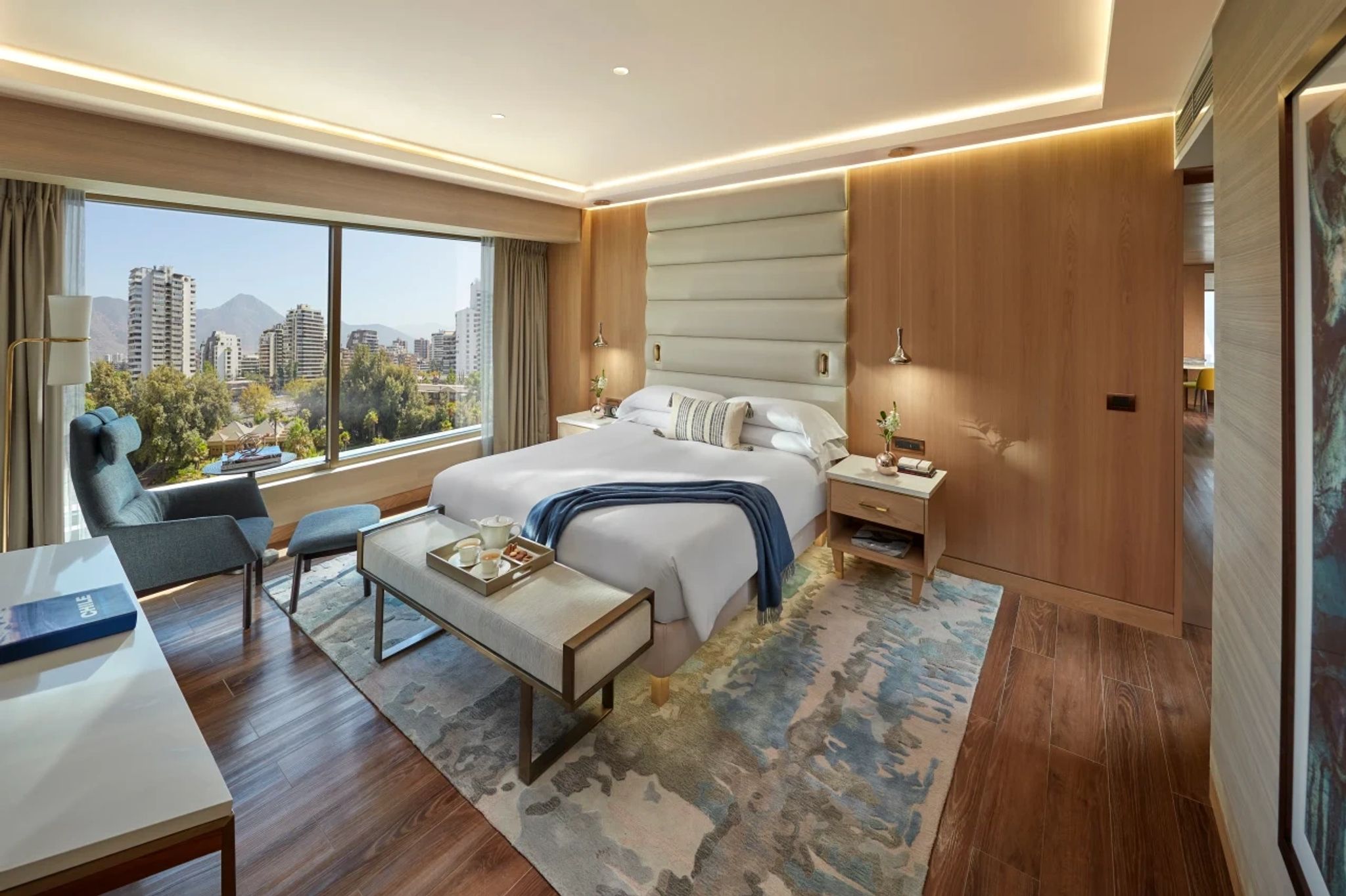cama king size - vista cordilheira andes - quarto familiar