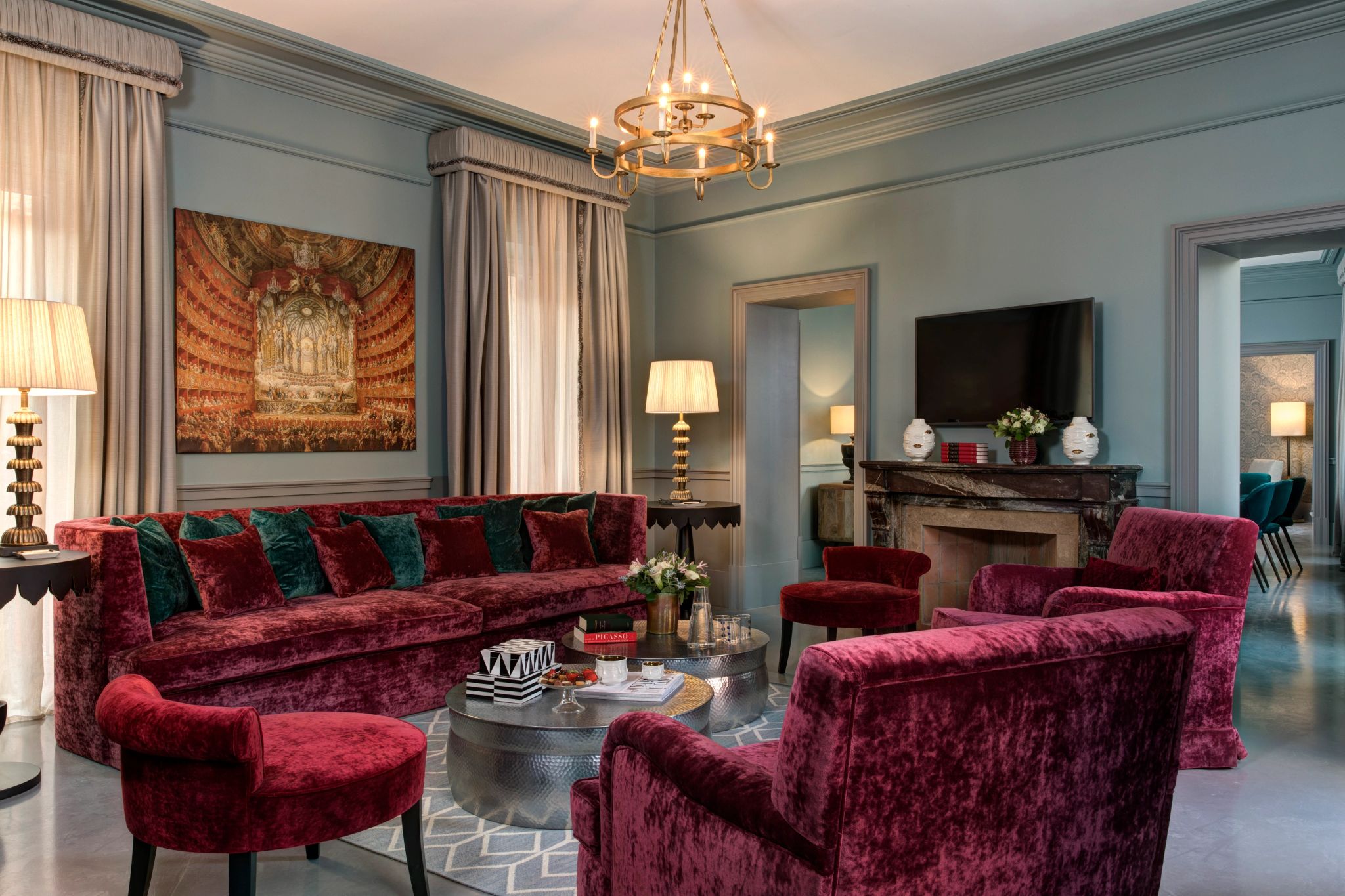 Spagna Penthouse Terrace sala de estar - sala de tv - decoraçao classica