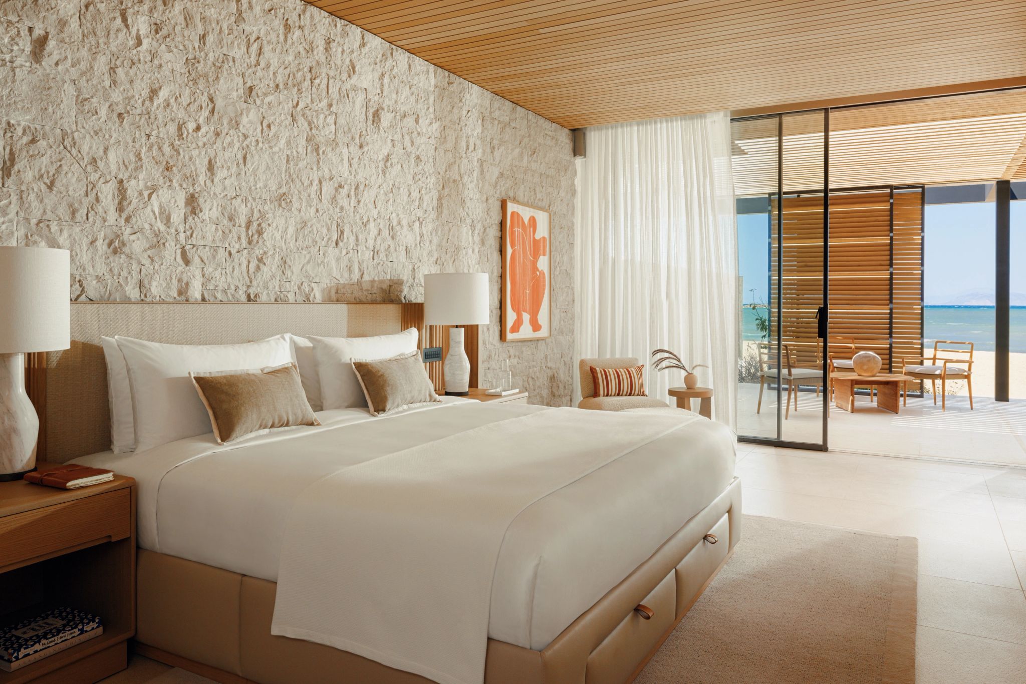 Two Bedroom Topos Suite Seafront suite premium – cama de casal – decoracao moderna