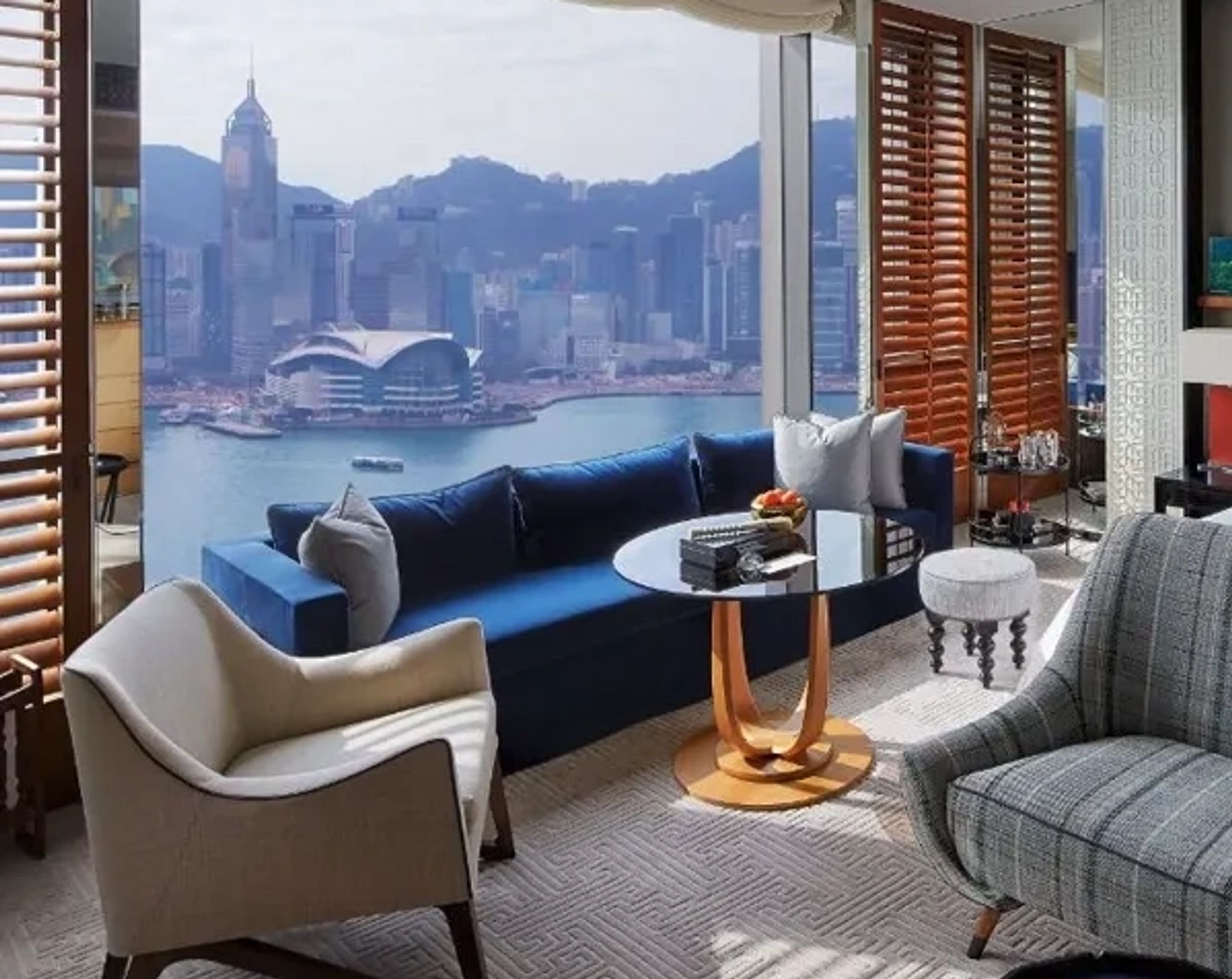 Grand Harbour View Twin sala de estar - cama twin - quarto do hotel