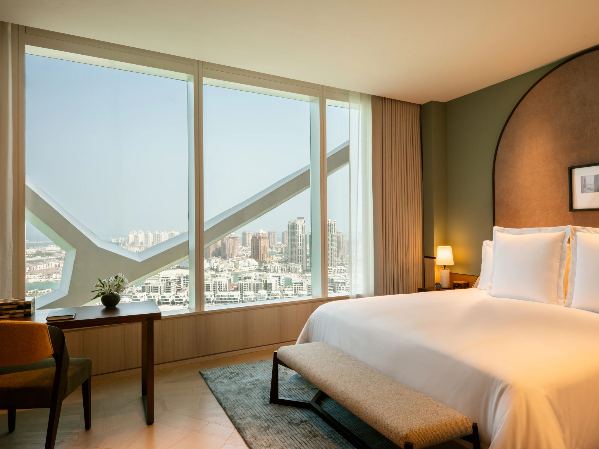 Two Bedroom Lagoon View Apartment quarto moderno - quarto com vista - vista doha