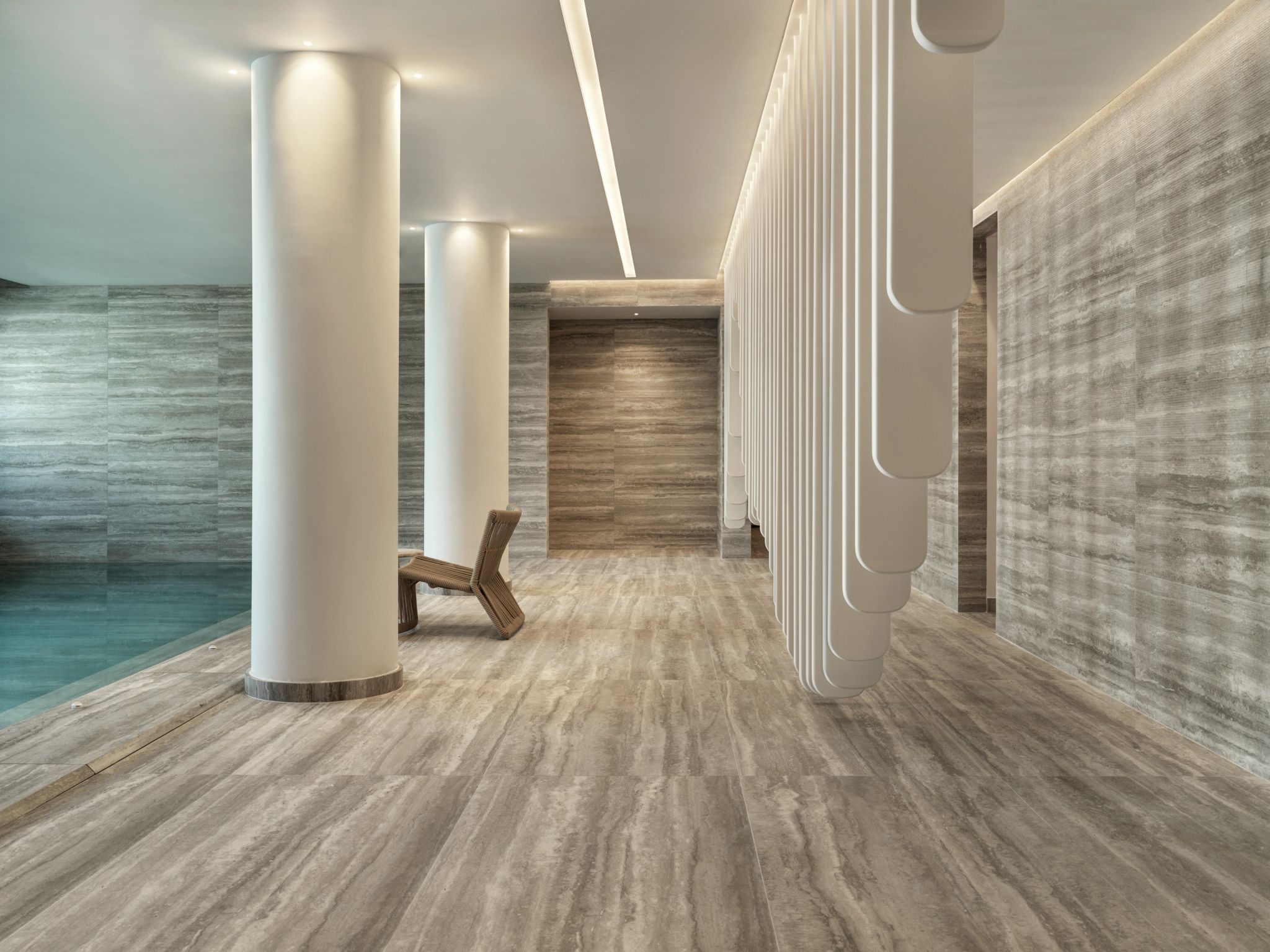 DEOS Mykonos area interna do hotel de luxo