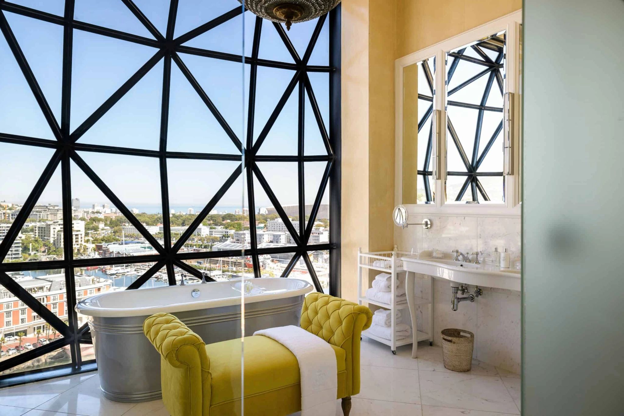 The Penthouse hospedagem de luxo - vista panoramica quarto - design de interiores hotel