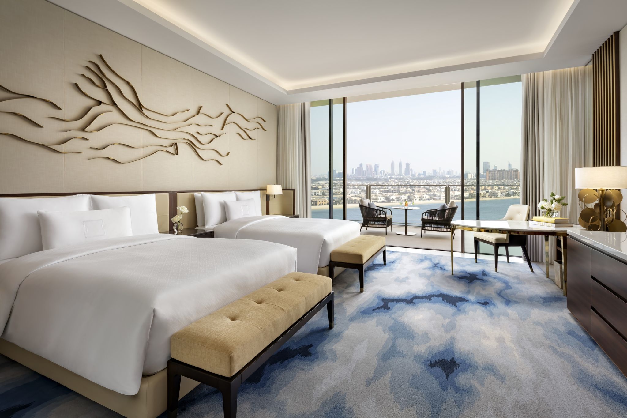 suite queen – decoracao moderna – vista cidade dubai  