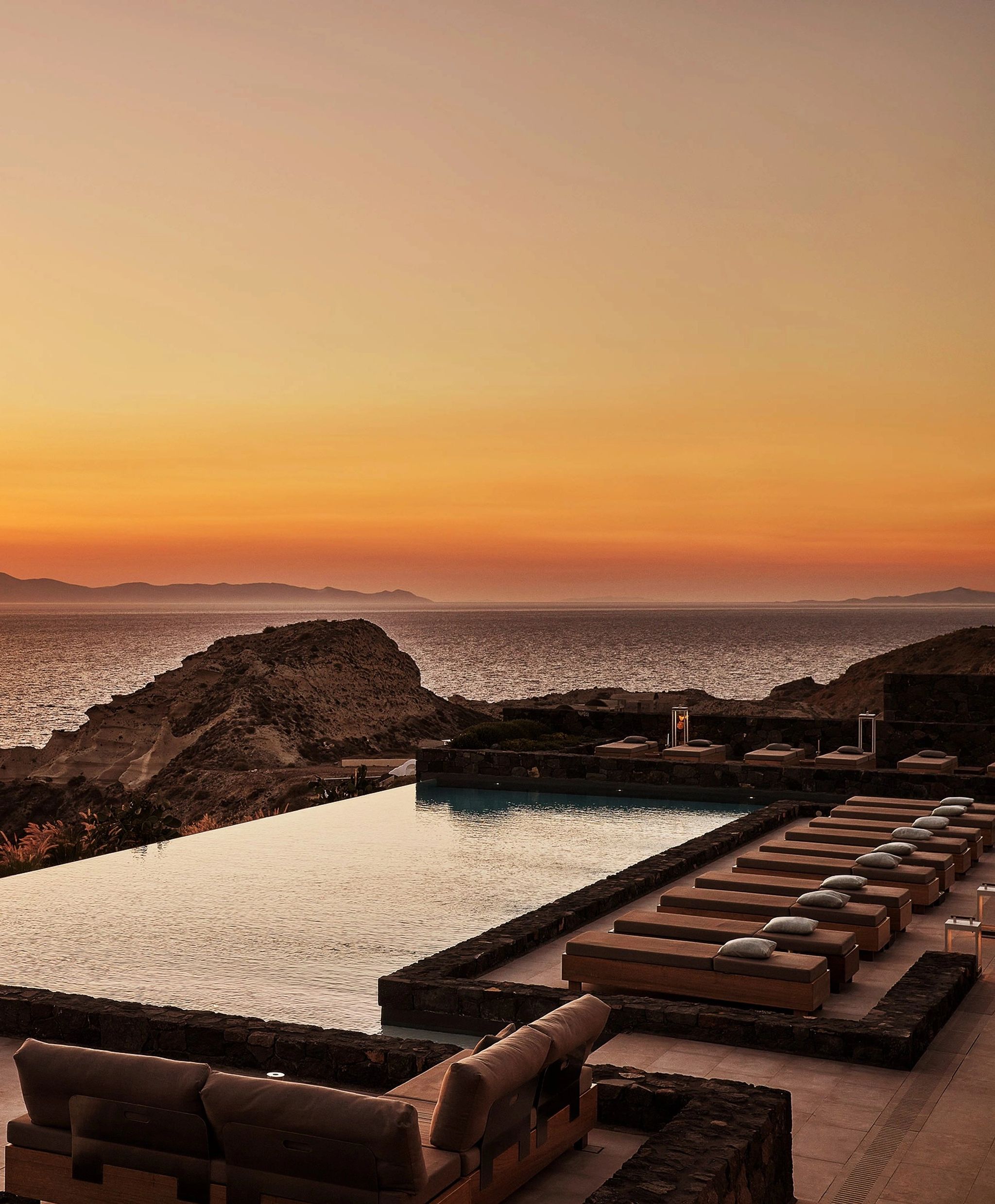 vista por do sol - piscina externa - lazer ao ar livre