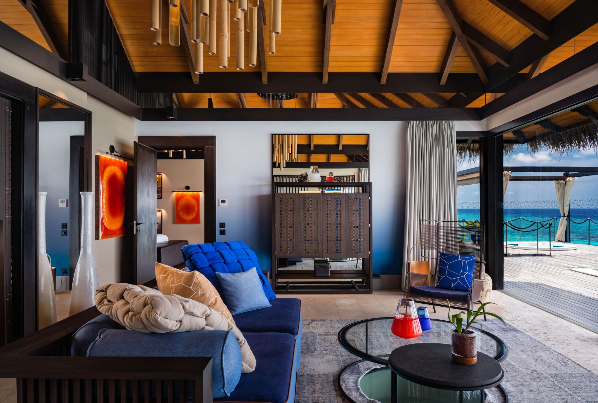 sala de estar – vista mar - decoraçao tropical