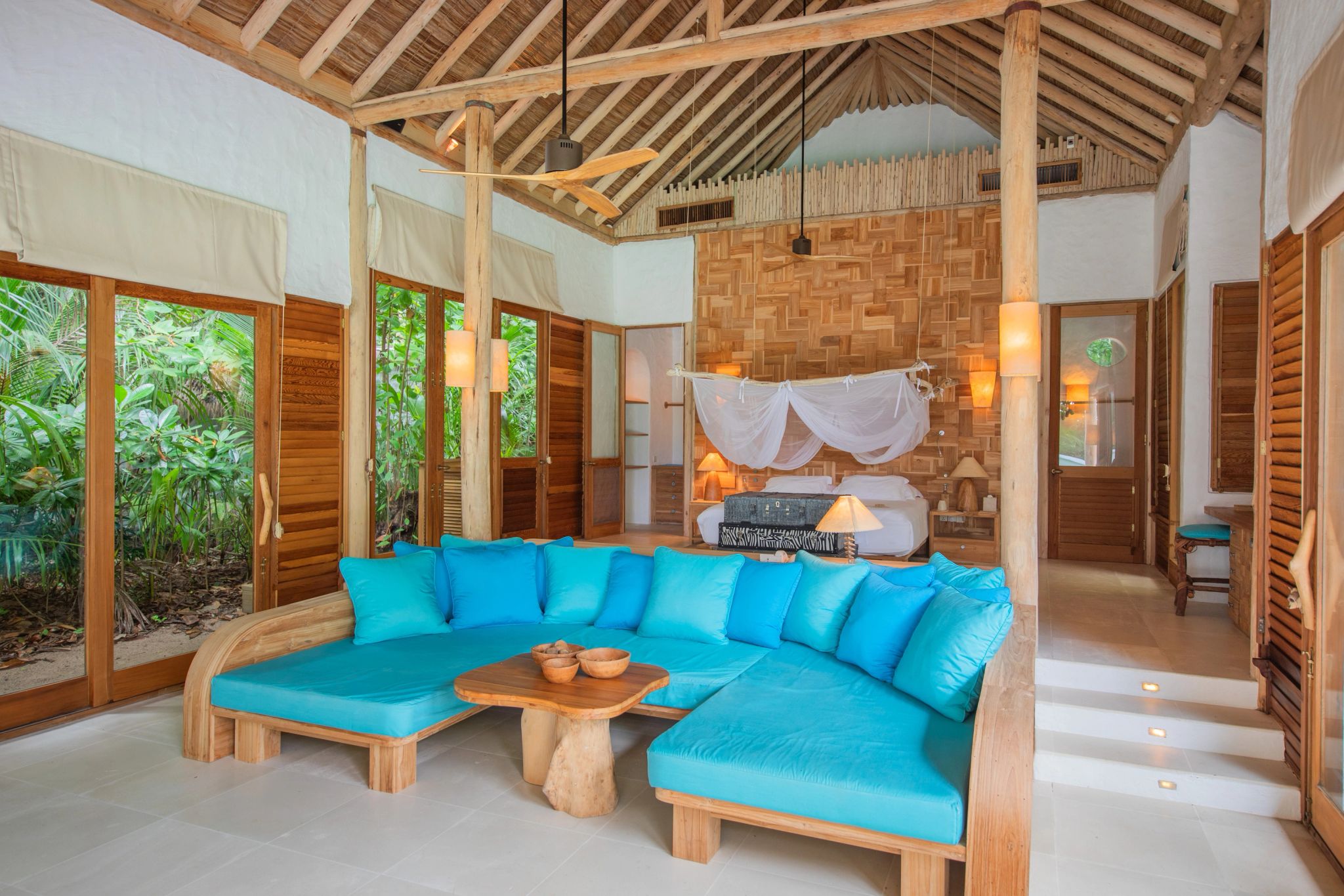 Sunset Reserve vila maldivas - sofa de luxo - suite