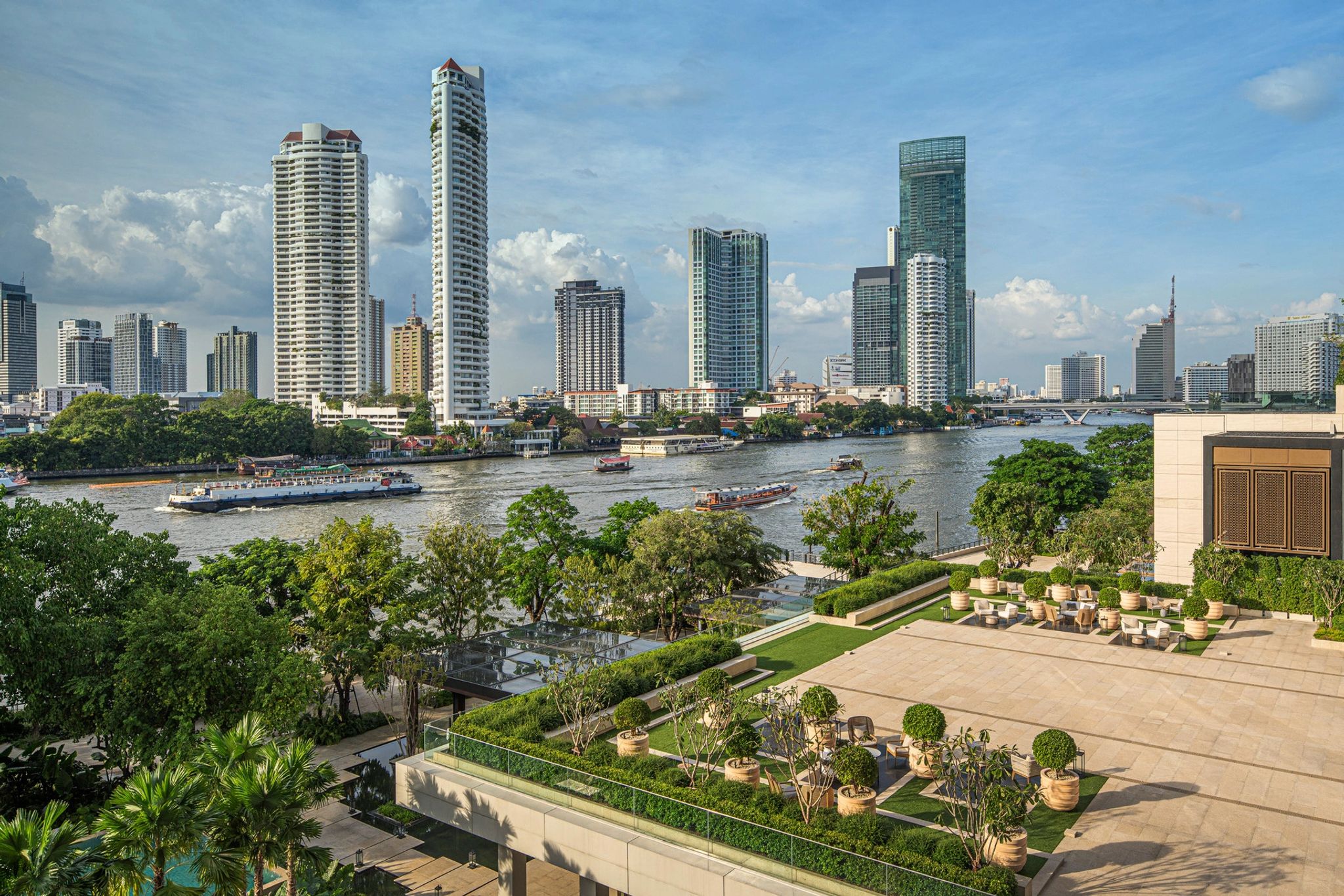 hotel beira rio - terraço vista mar - cidade de bangkok - paisagem urbana