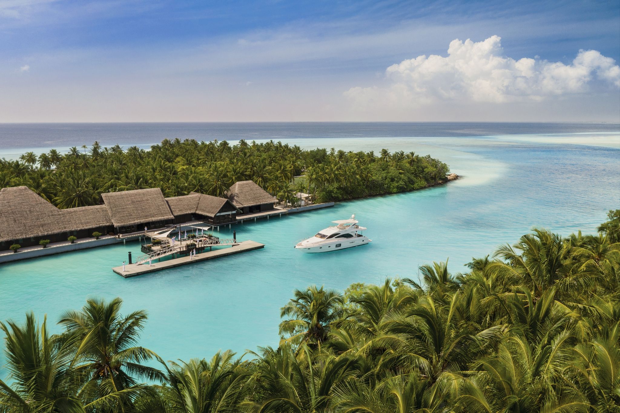 Entrada do resort passeio de barco - lancha privativa - ilhas de maldivas - ilha privativa maldivas