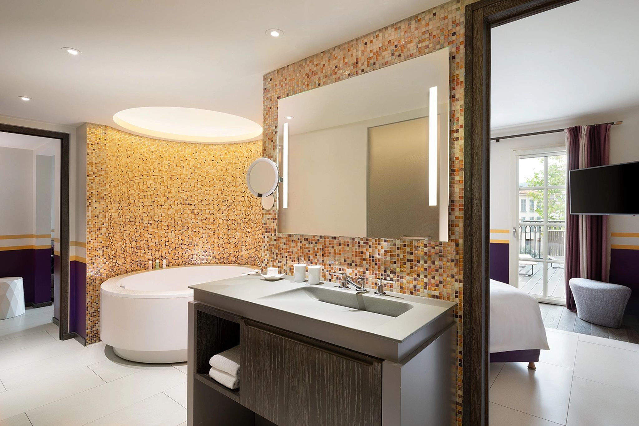 Terrace Suite banheiro da suite - mosaicos decorativos - banheira de luxo