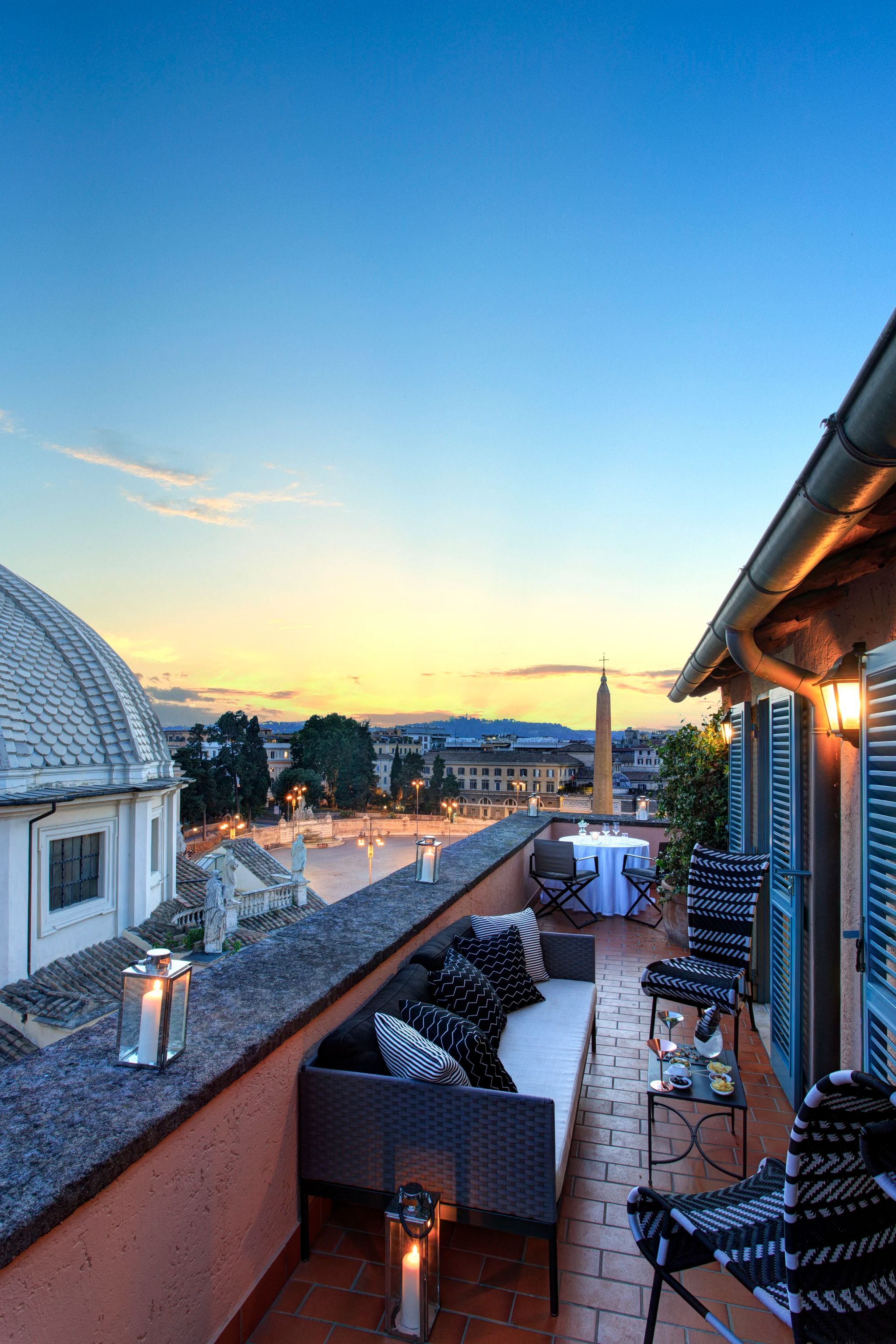 hotel de russie - por do sol em roma - centro de roma - suite com terraço