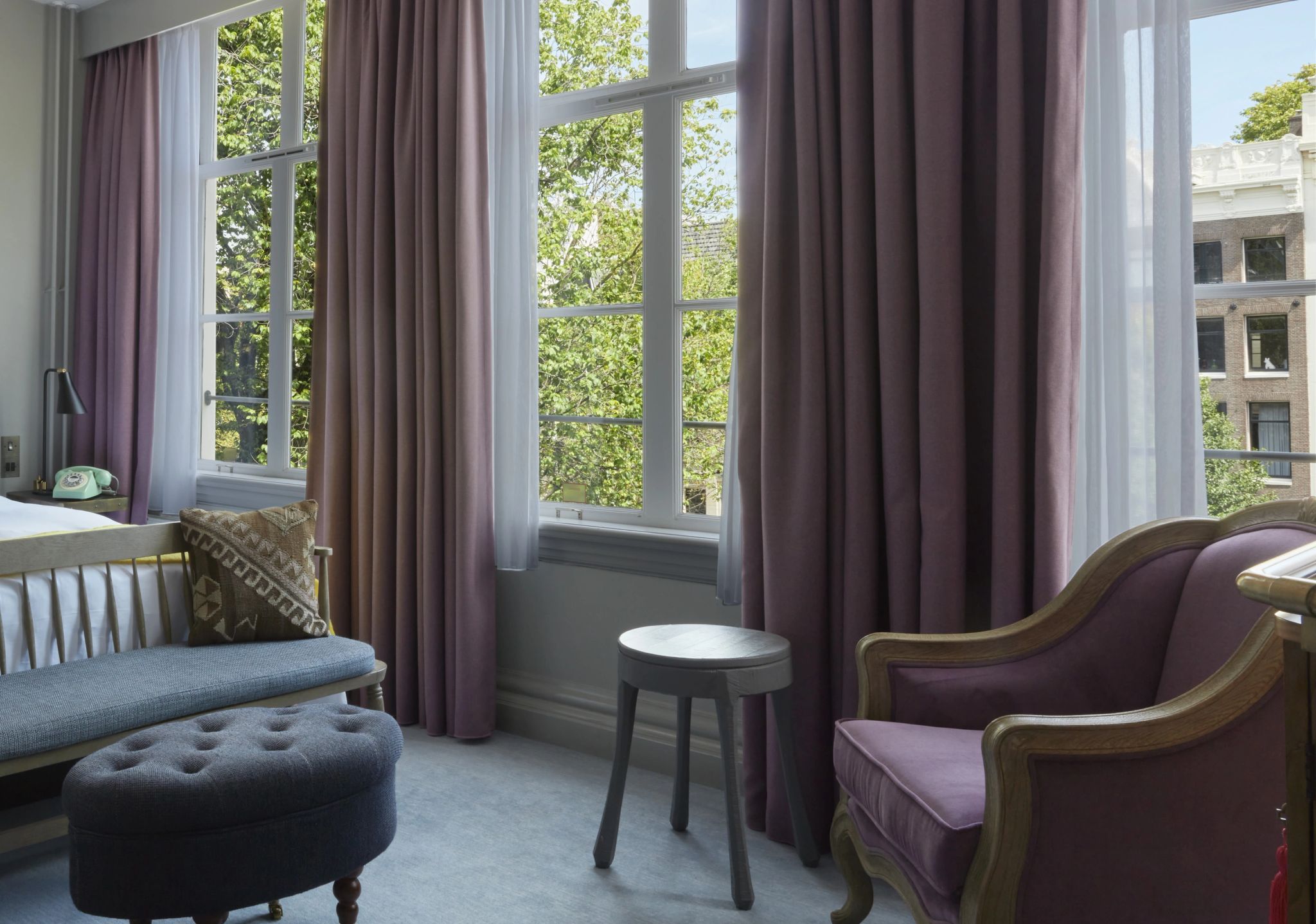 Classic Canal View Twin quarto de luxo - vista panoramica - cama twin