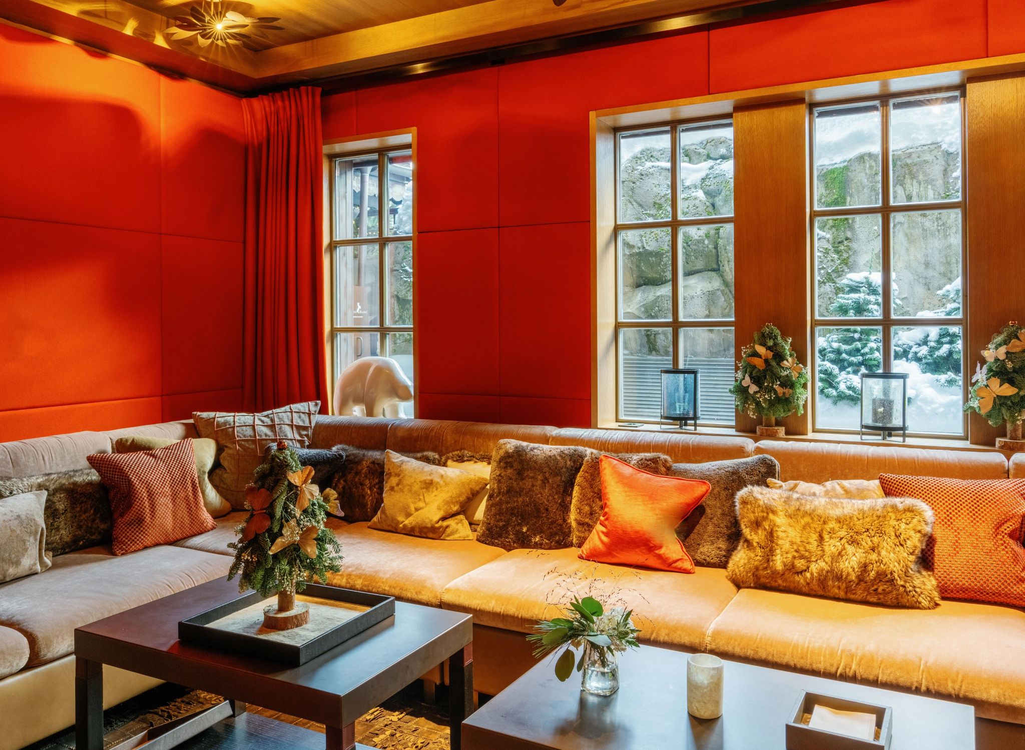 Sala de estar no hotel sala de estar – vista para neve – sala para descansar