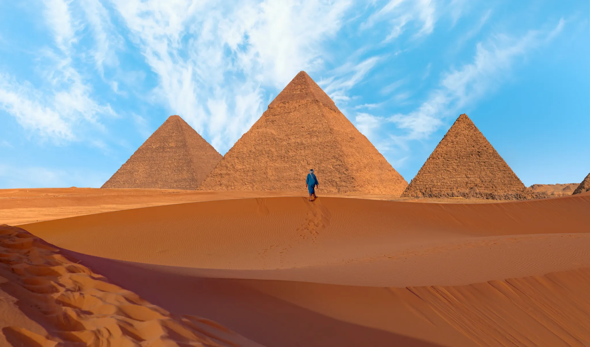 vista das pirâmides, em cairo