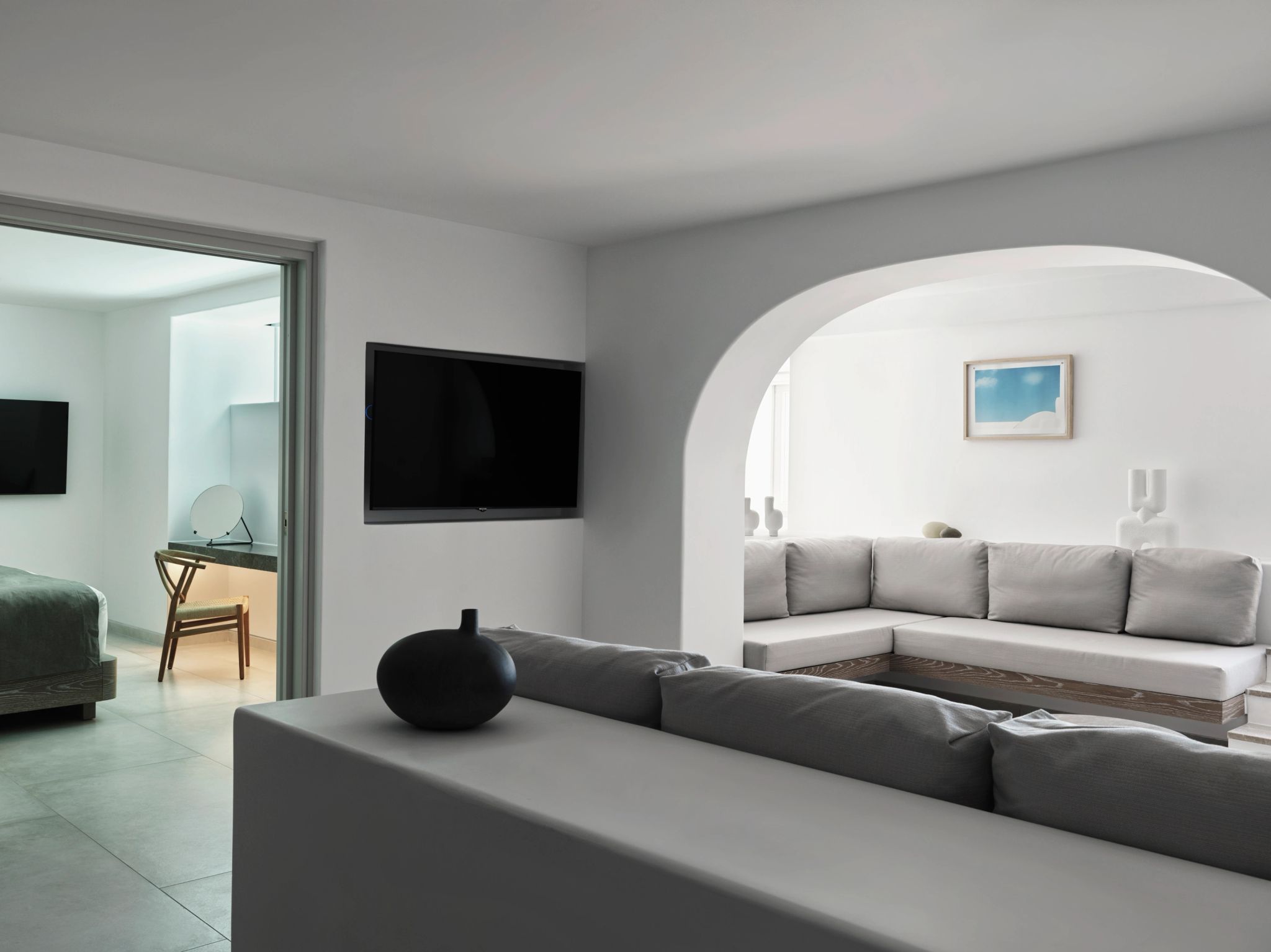 Three Bedroom Pool Villa vila de luxo - decoracao premium - sala de estar