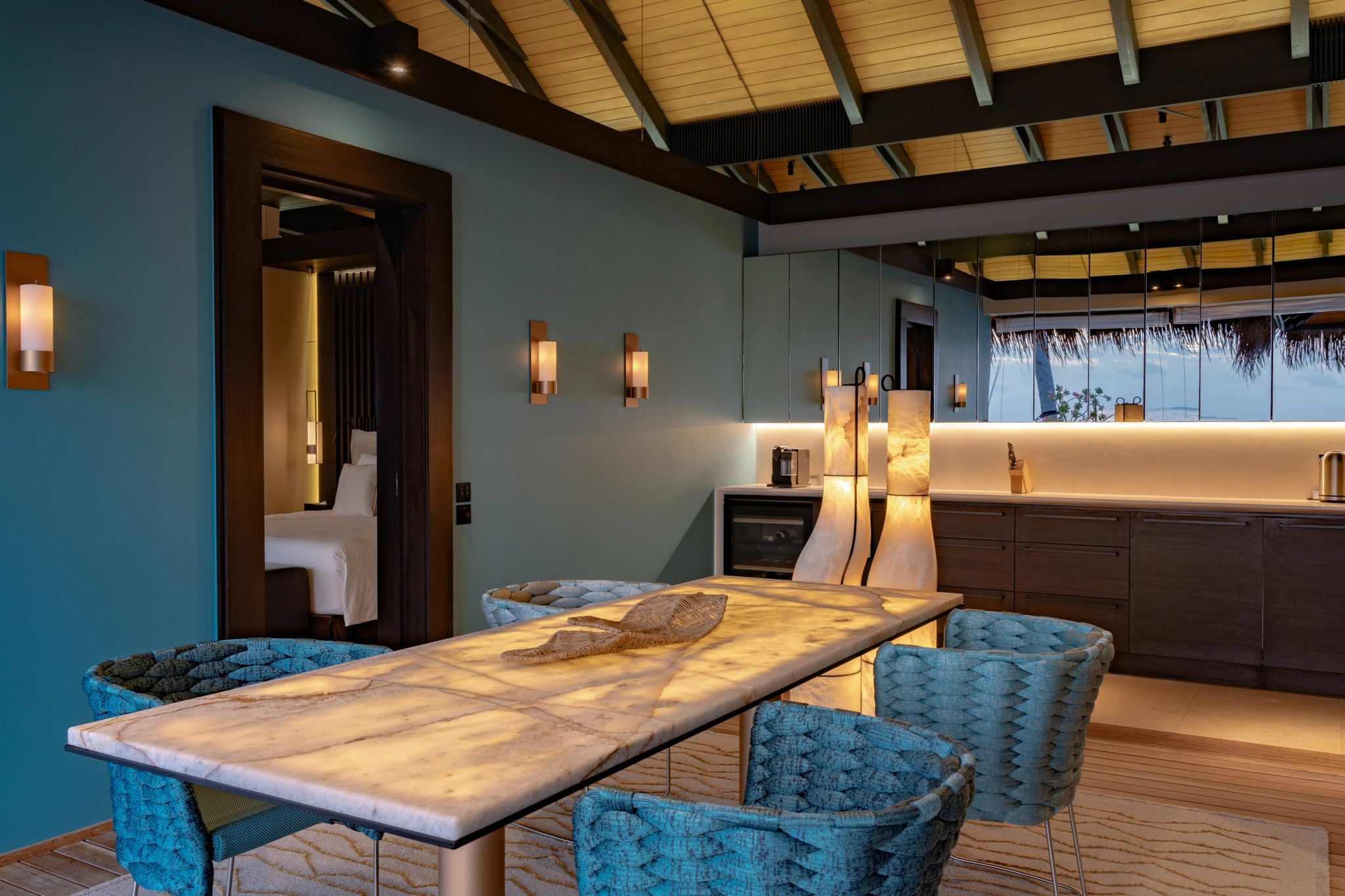 area gourmet moderna – design de luxo – mesa de marmore