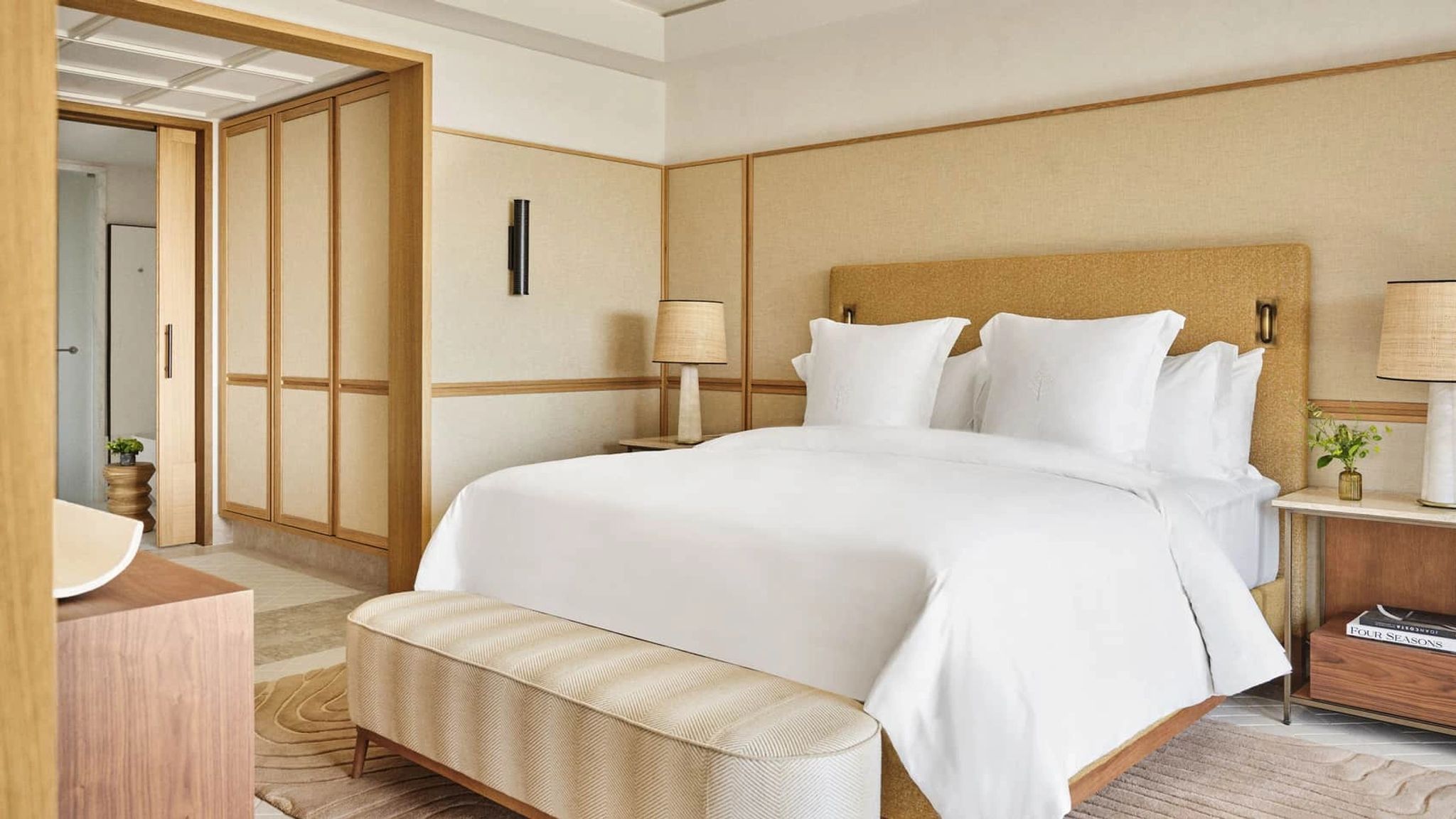 suite vista mar - decoracao moderna - cama de casal