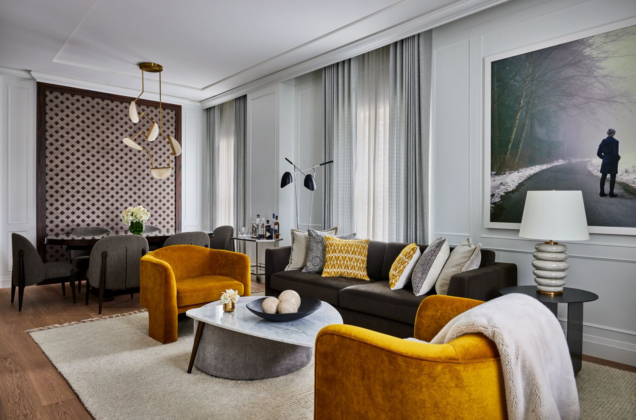 Lord Stanley Suite sala de estar – sala de jantar – mesa de jantar