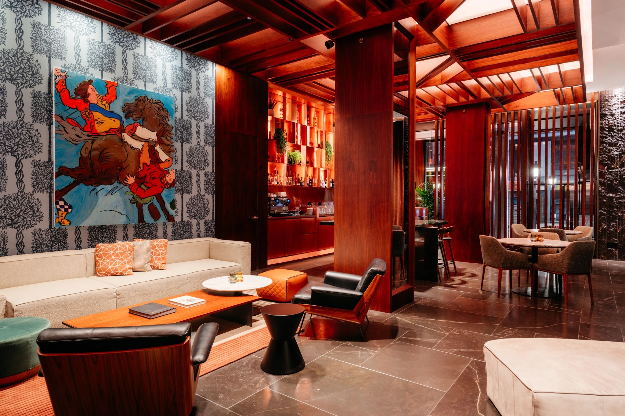 Restaurante do Lobby bar de luxo – restaurante chique – culinaria de alto padrao