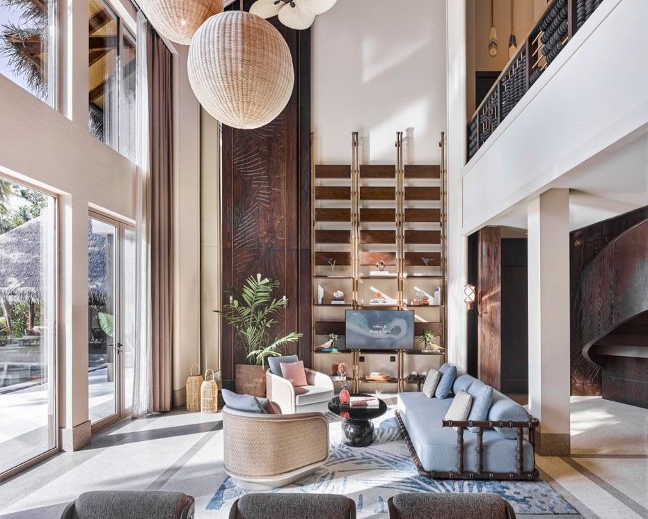 sala de estar - decoraçao de luxo - residencia de luxo - residencia maldivas