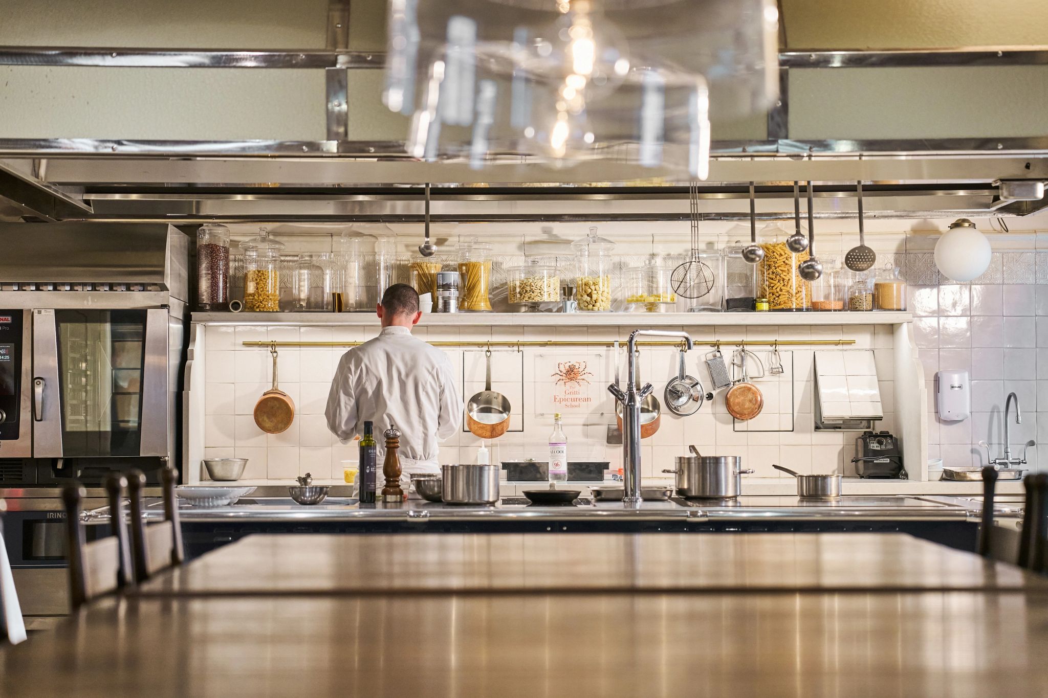 Cozinha do chef restaurante de luxo - culinaria exclusiva - sofisticacao italiana