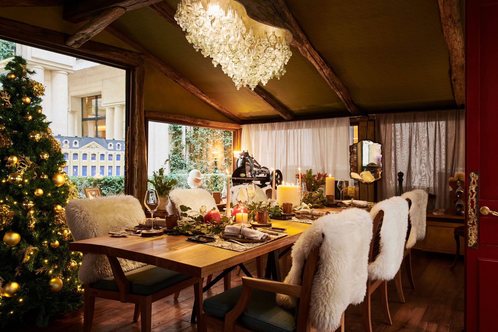 Chalet du Park de Jean-François Rouquette mesa de jantar - jantar gourmet - ceia de natal