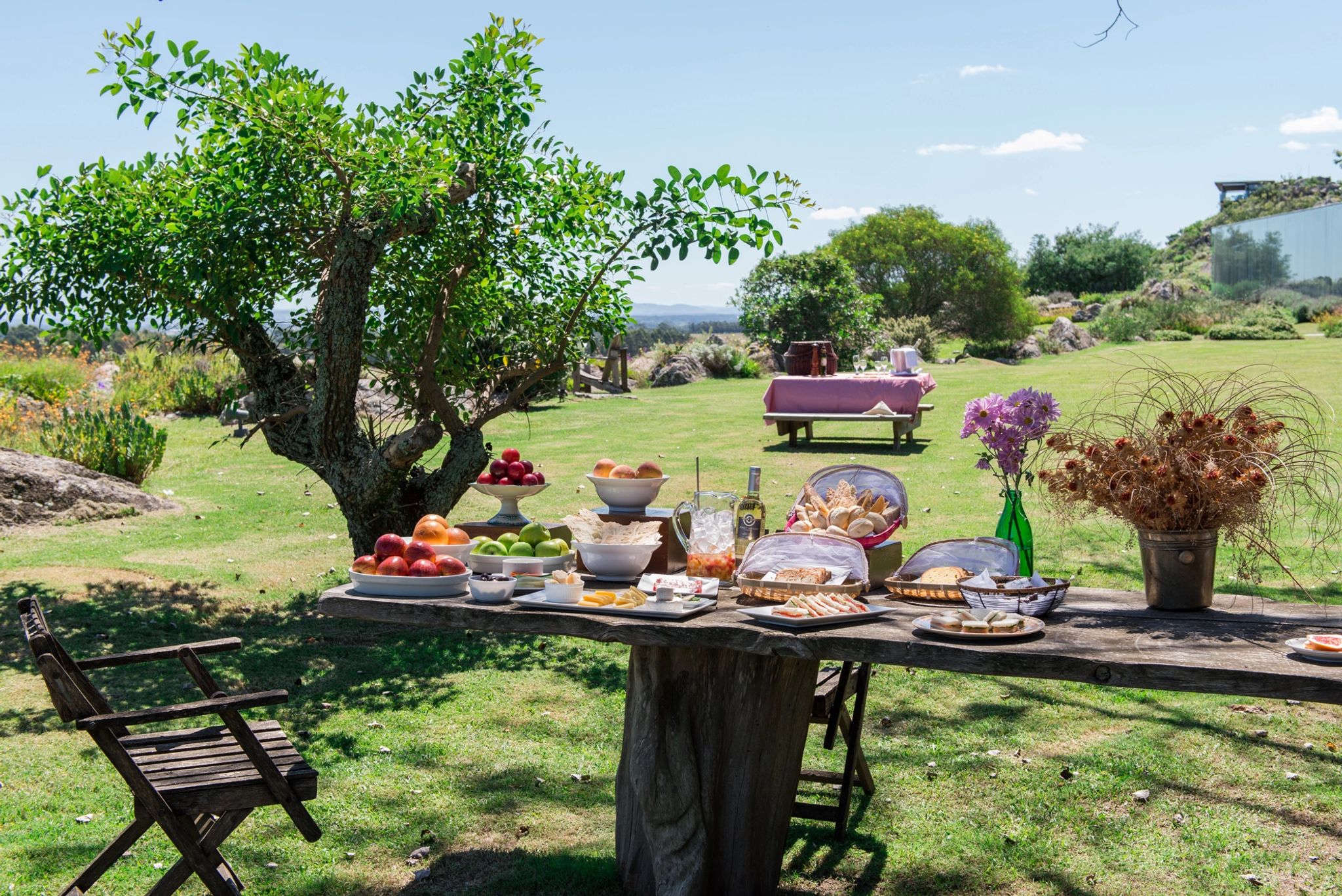 Experiência gastronômica refeiçao ao ar livre - terraço gourmet - almoço no jardim