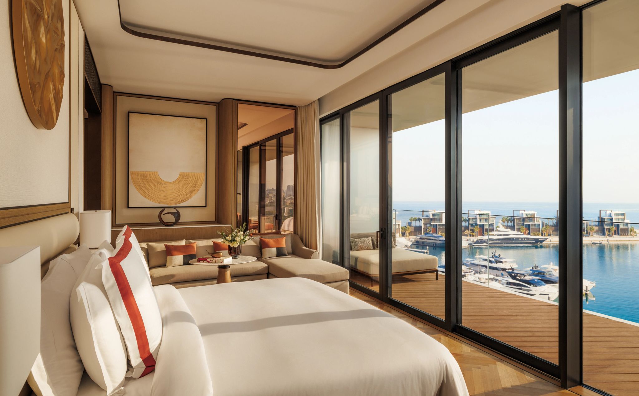 cama de casal - vista marina - decoracao contemporanea