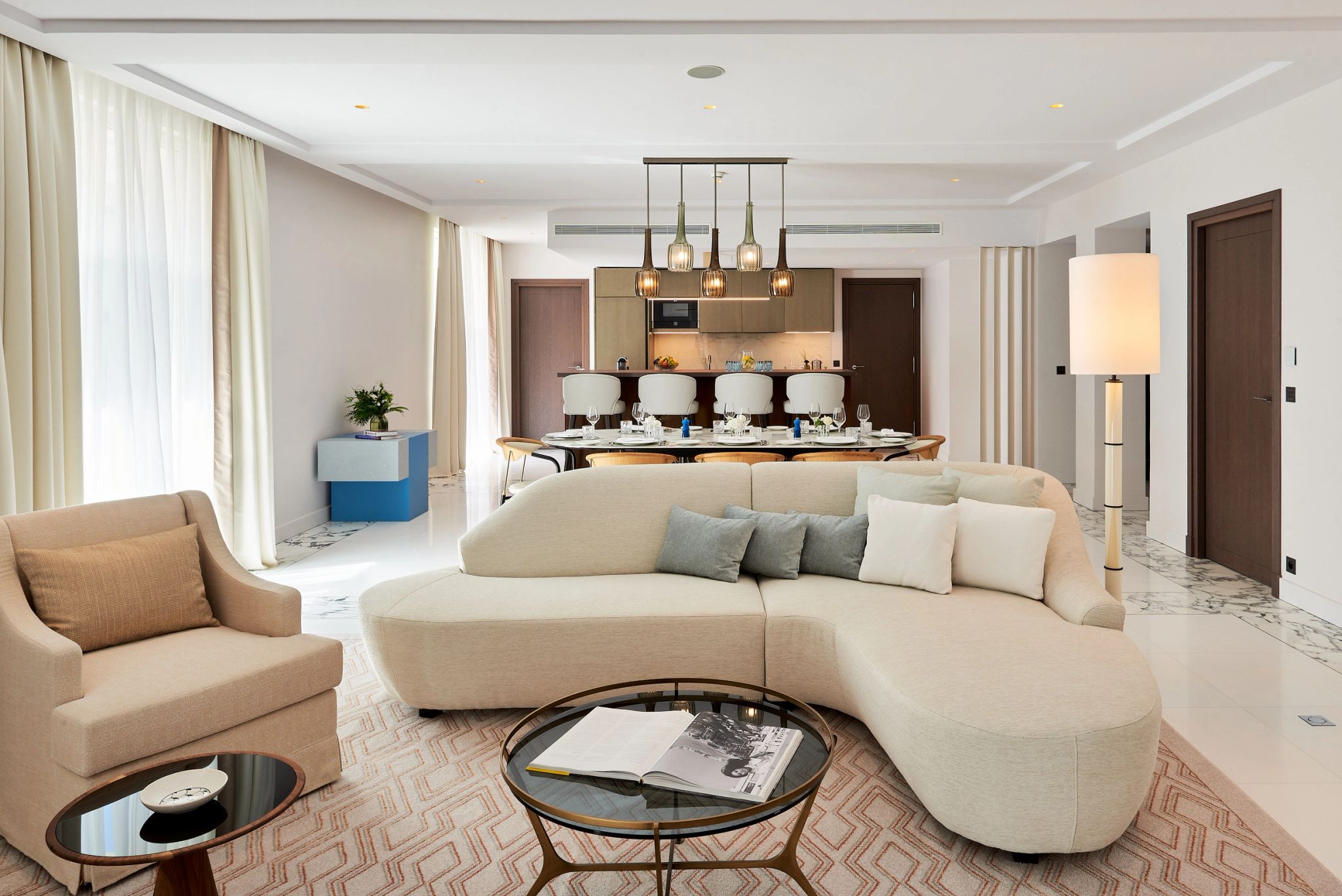 Two Bedroom Residence Garden View sala de estar - sala moderna - area gourmet